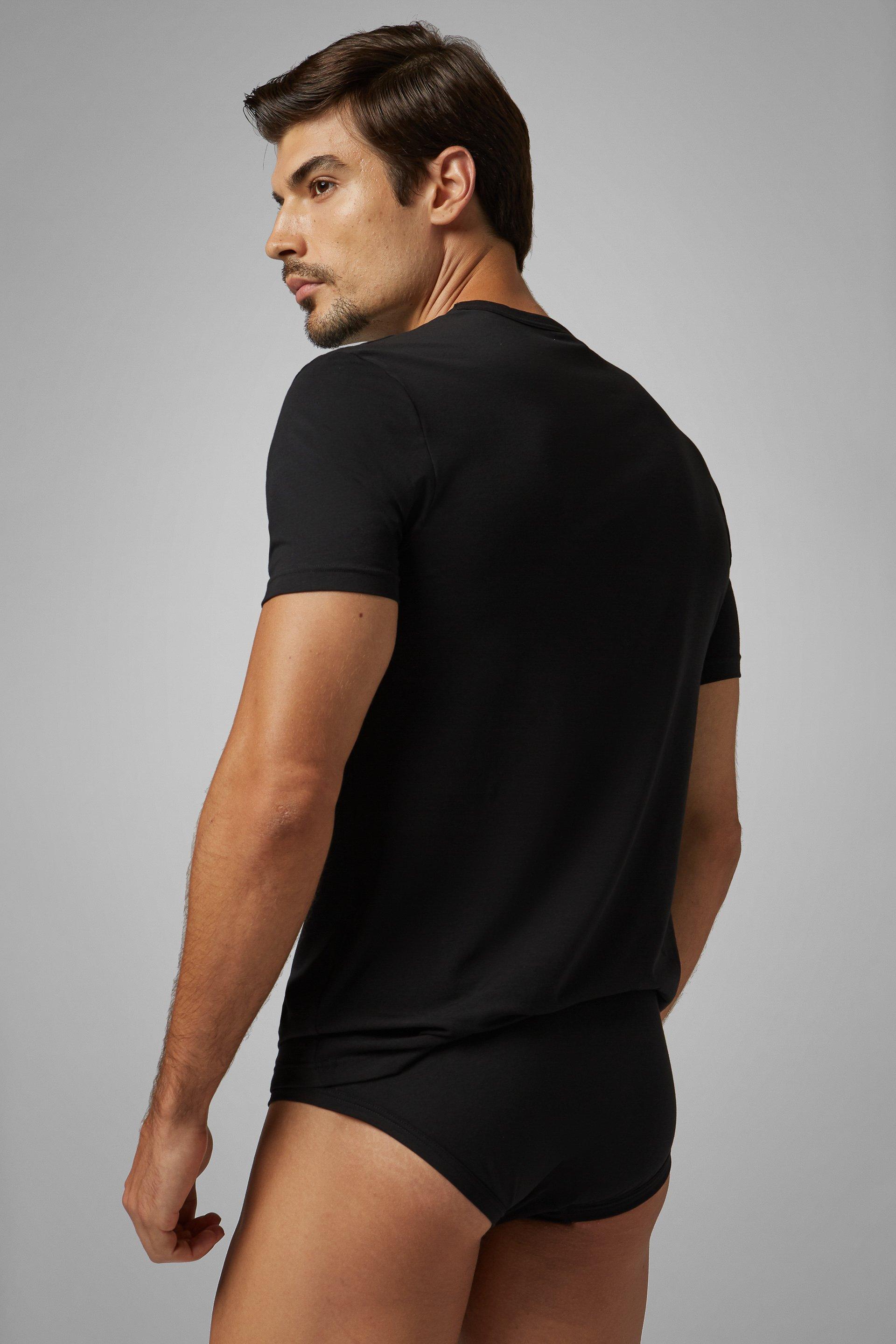 Stretch Cotton Jersey T-Shirt, Black, large image number 3
