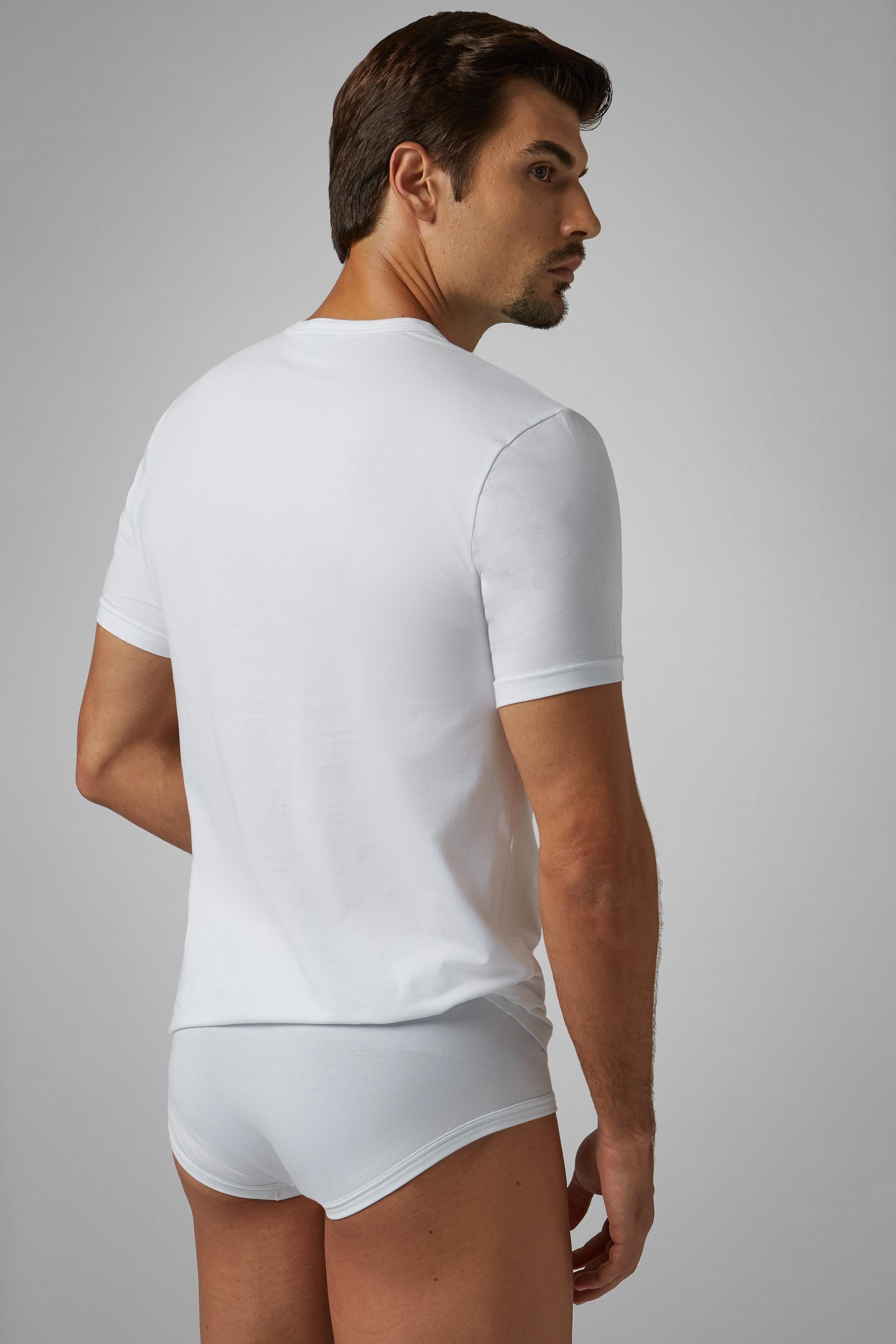 White Stretch Cotton Undershirt, , large image number 0
