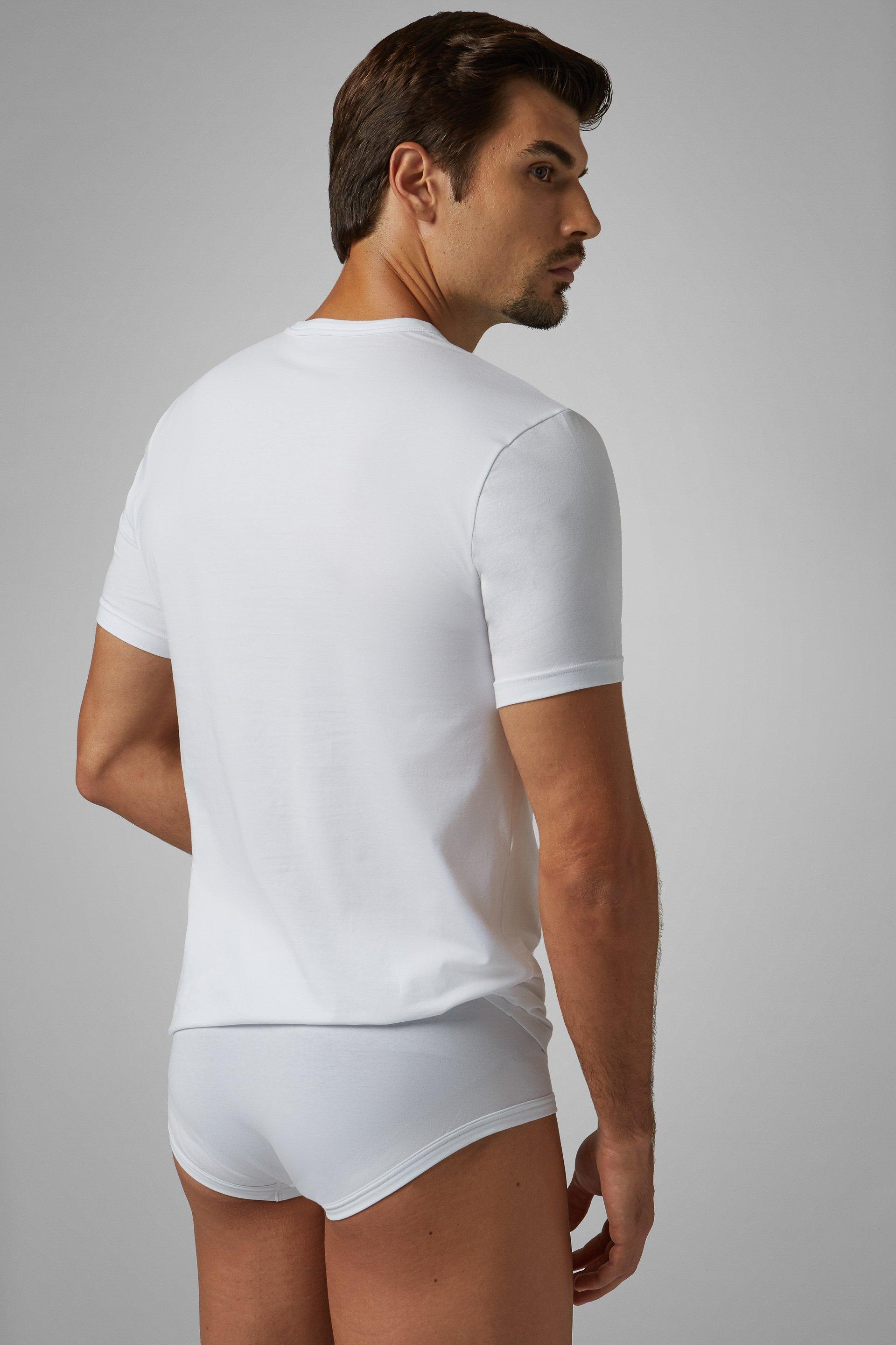 T-Shirt in Stretch Cotton Jersey, White, White, large image number 6
