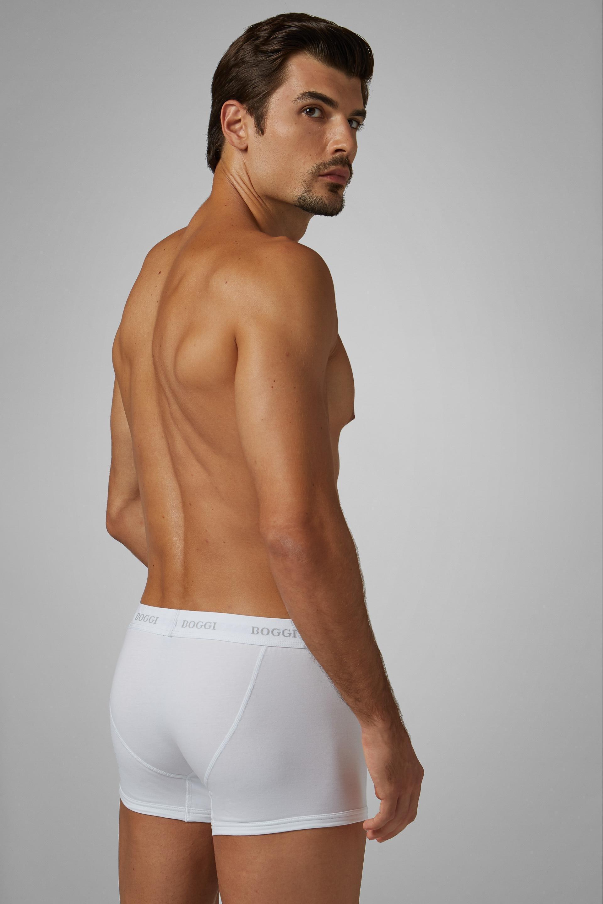 White Stretch Cotton Boxer Briefs, , large image number 0