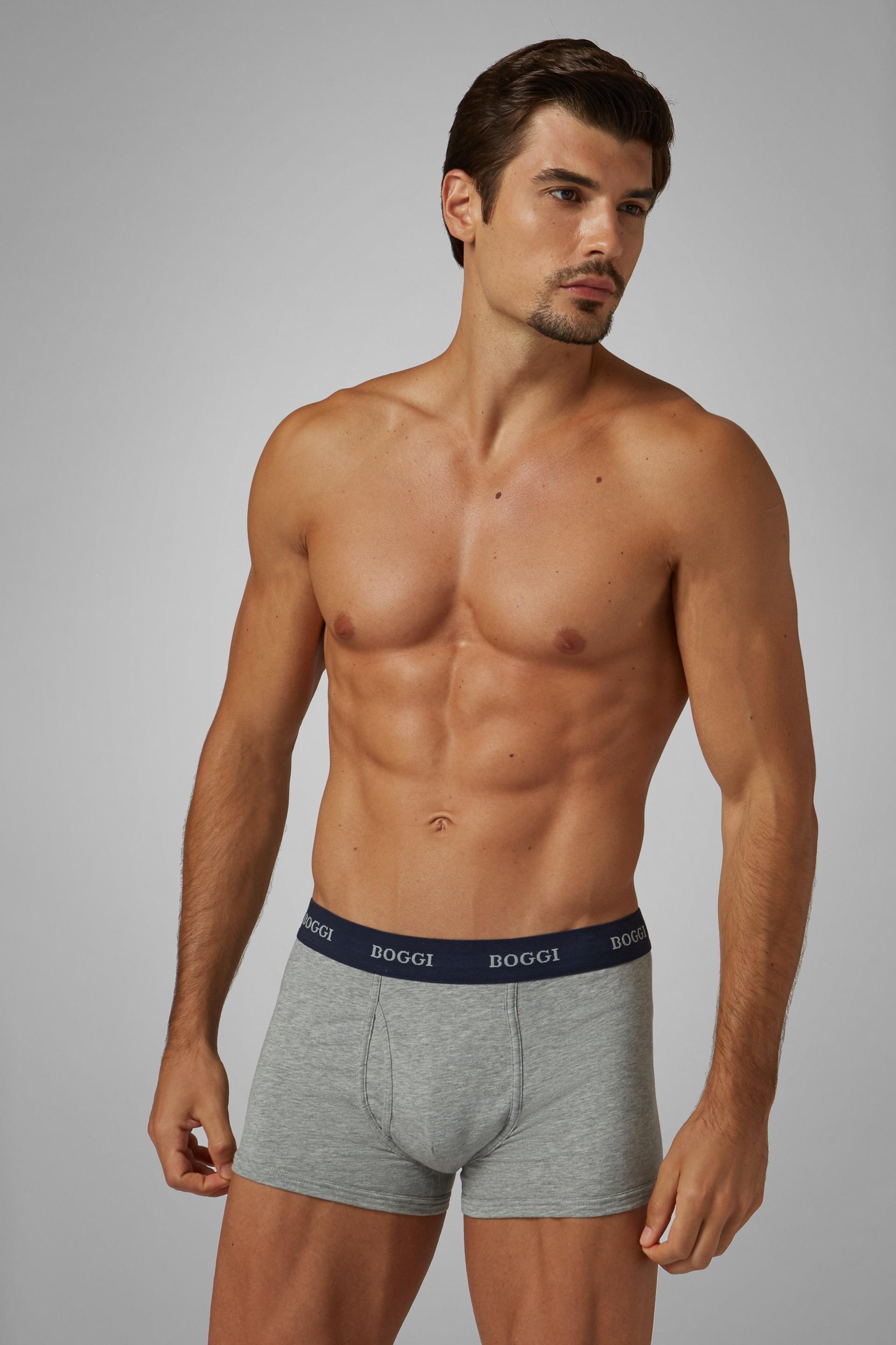 Grey Stretch Cotton Jersey Boxer Shorts, , large image number 0