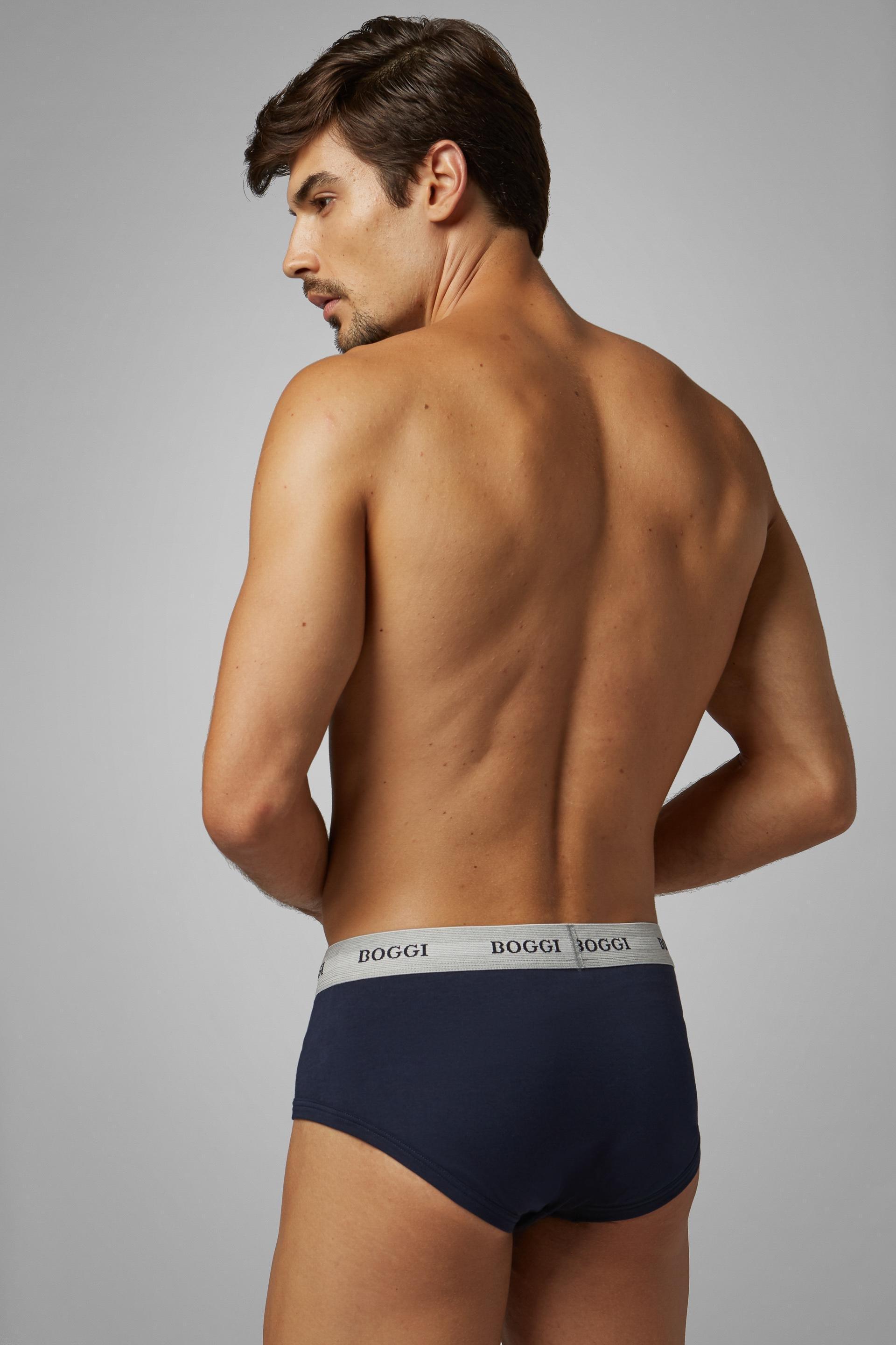 Stretch Cotton Jersey Briefs Navy, , medium