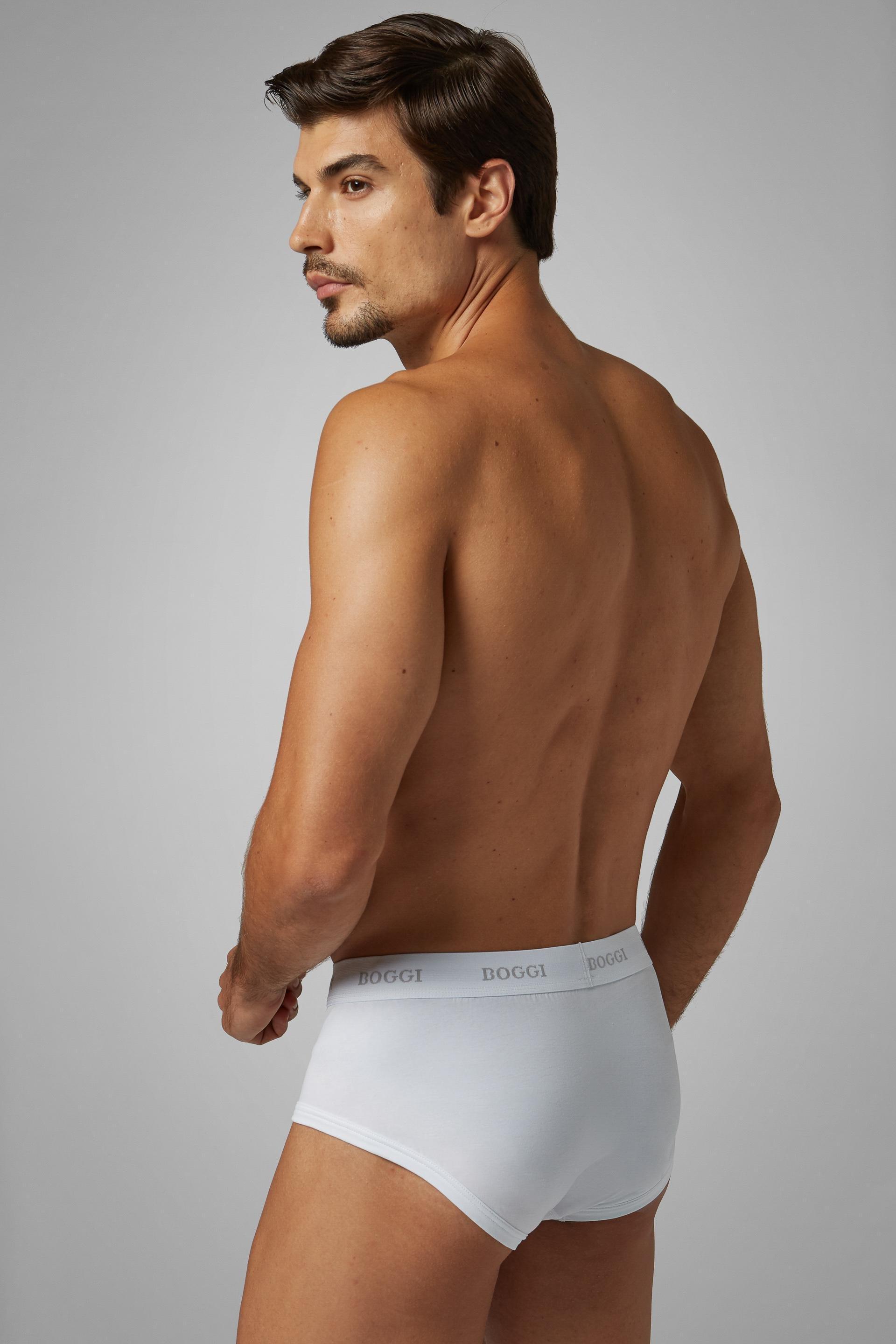 White Stretch Cotton Briefs, , large image number 2