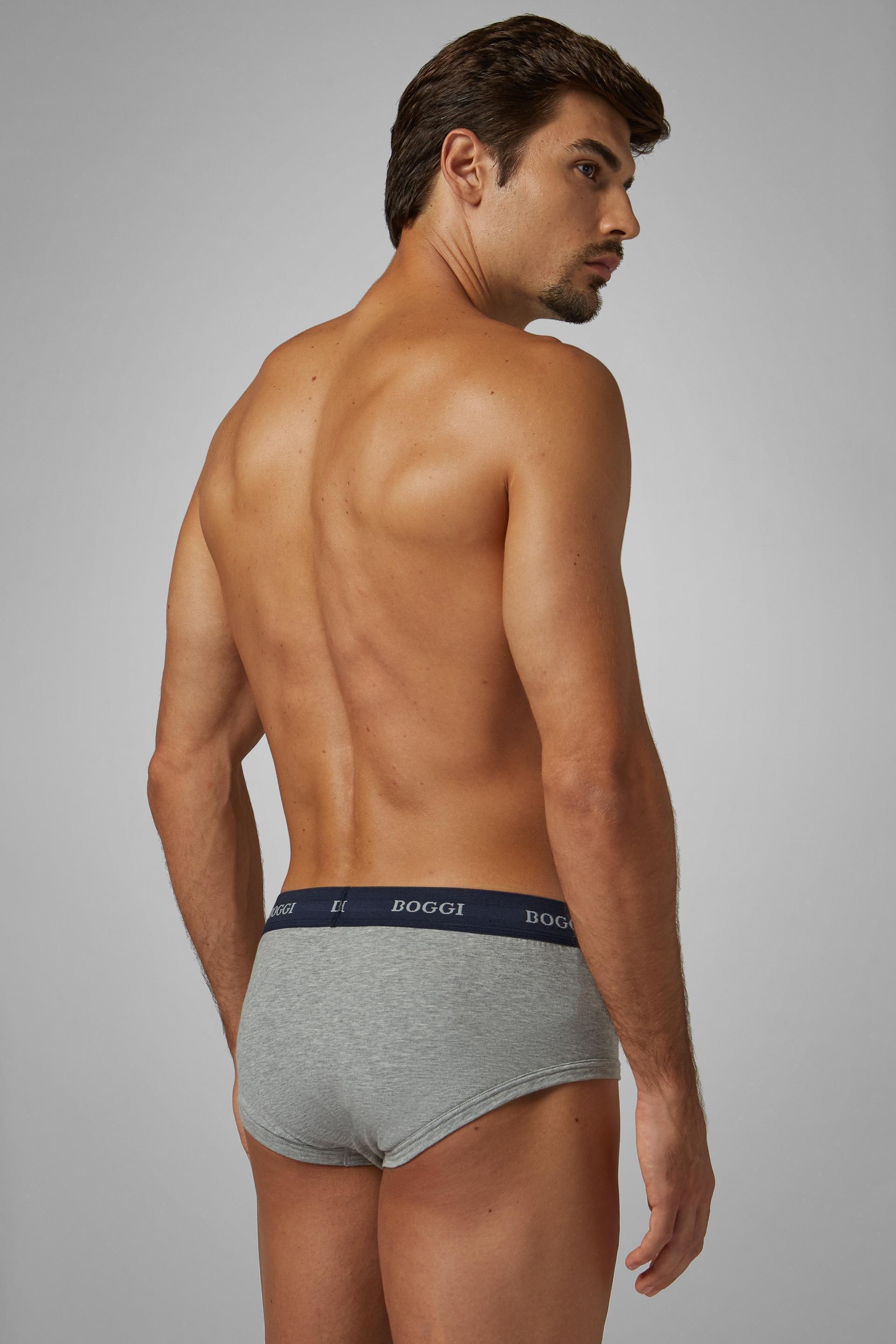 Grey Stretch Cotton Jersey Briefs, , large image number 0