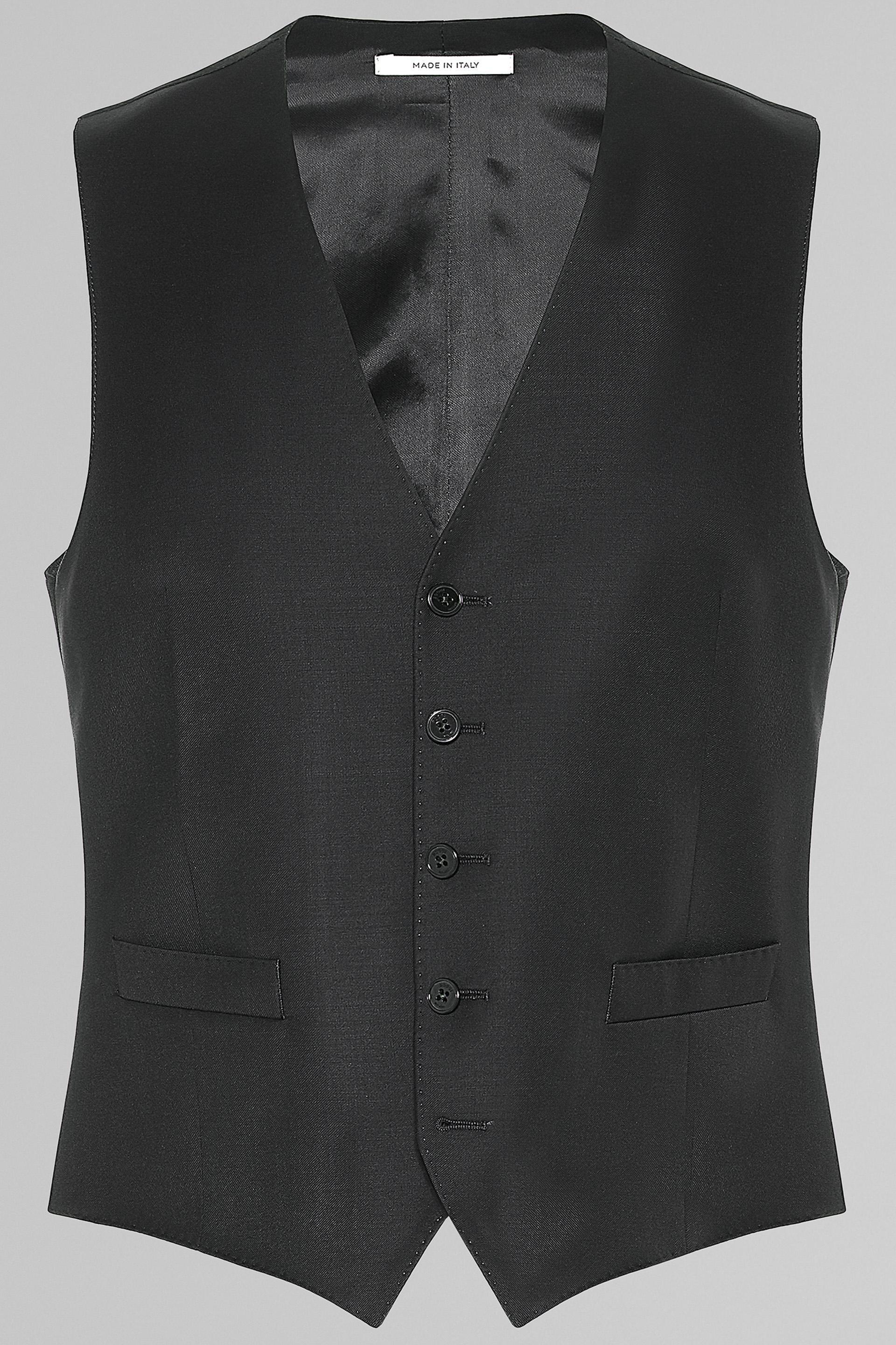 Black Wool Suit Waistcoat, , large image number 2