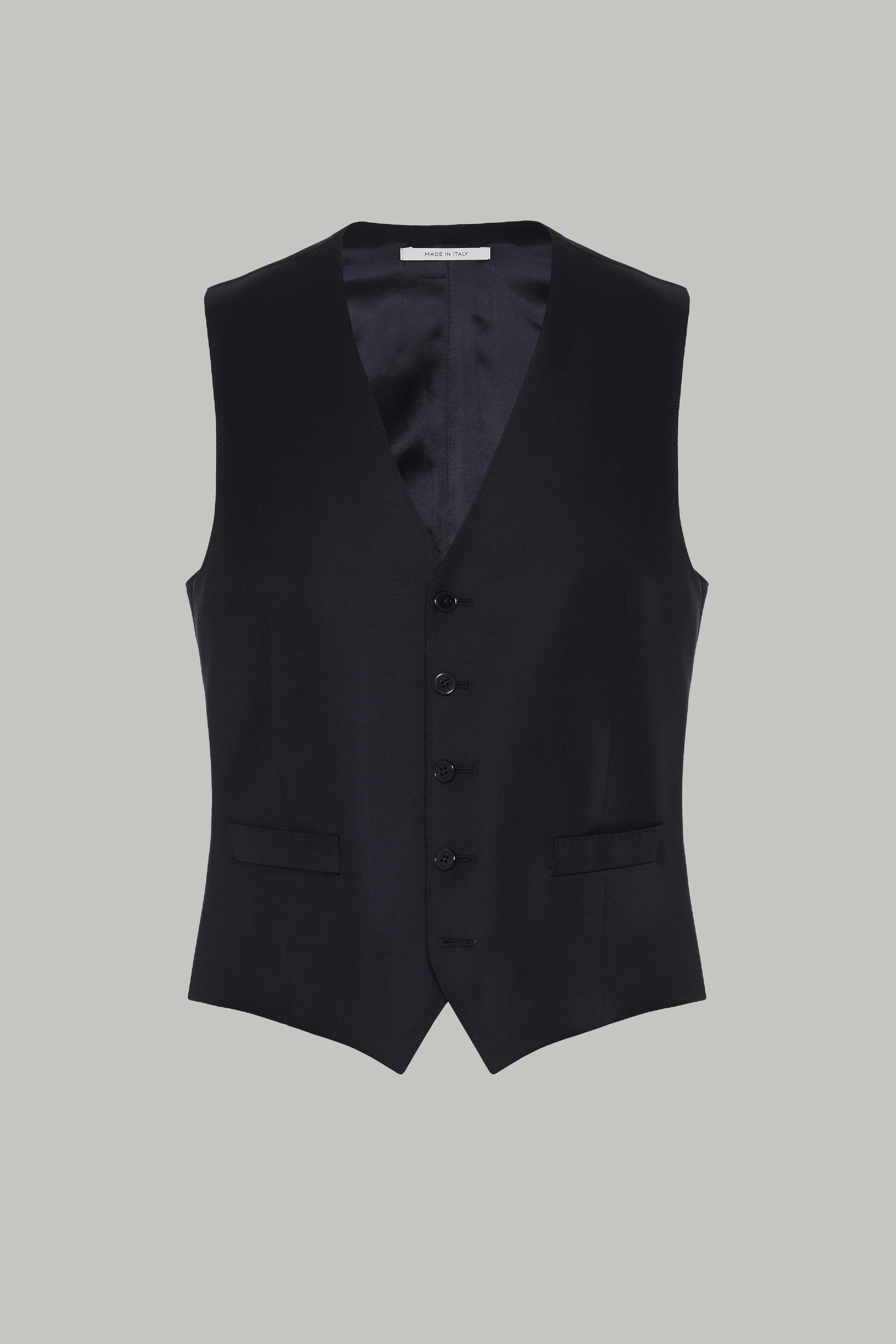 Navy Wool Suit Waistcoat, , large image number 0