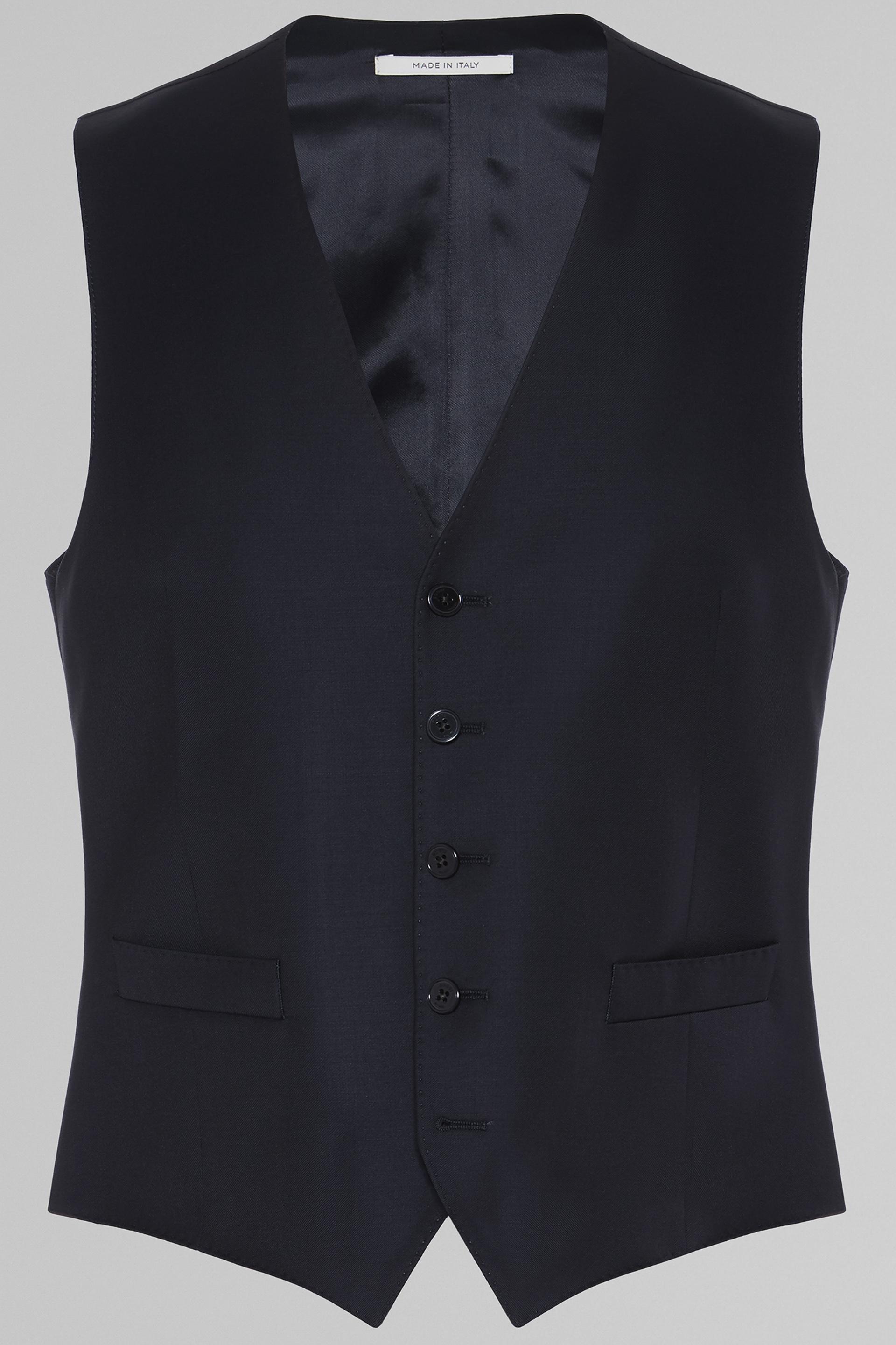 Navy Wool Suit Waistcoat, , large image number 3