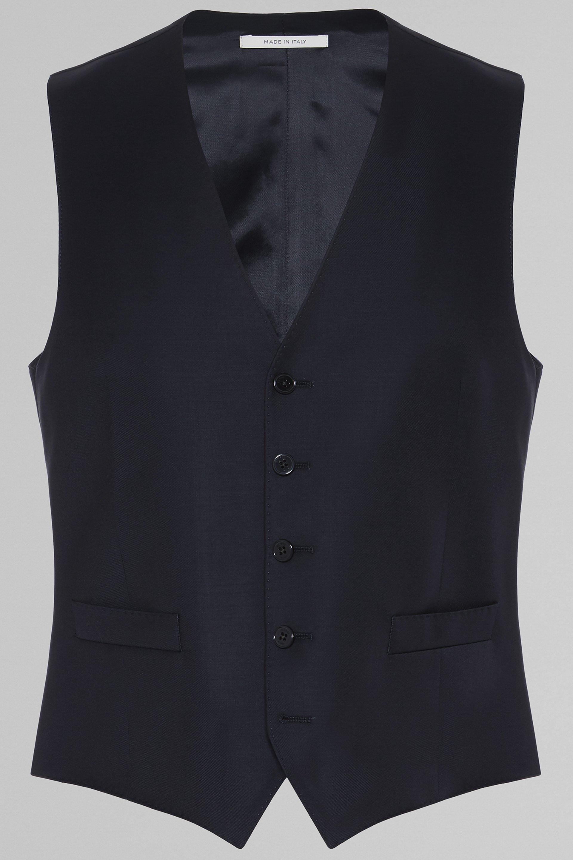 Navy Wool Suit Waistcoat, , large image number 9