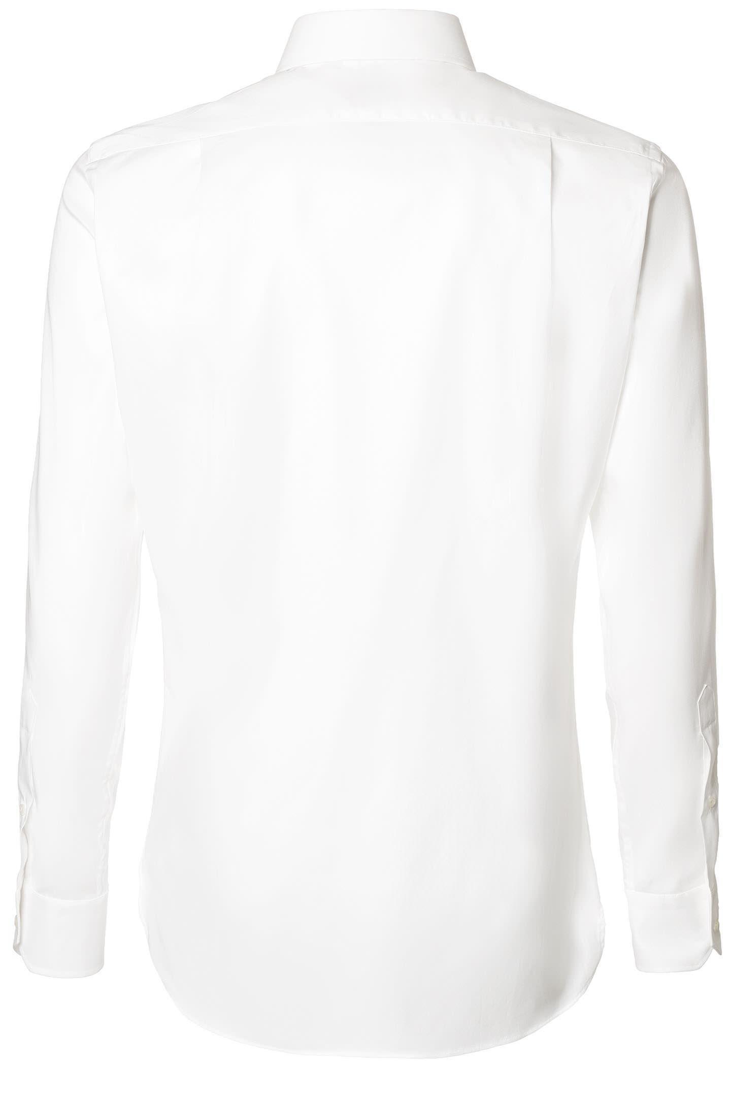 قميص قطن مع ياقة مقصوصة أبيض, White, large image number 3