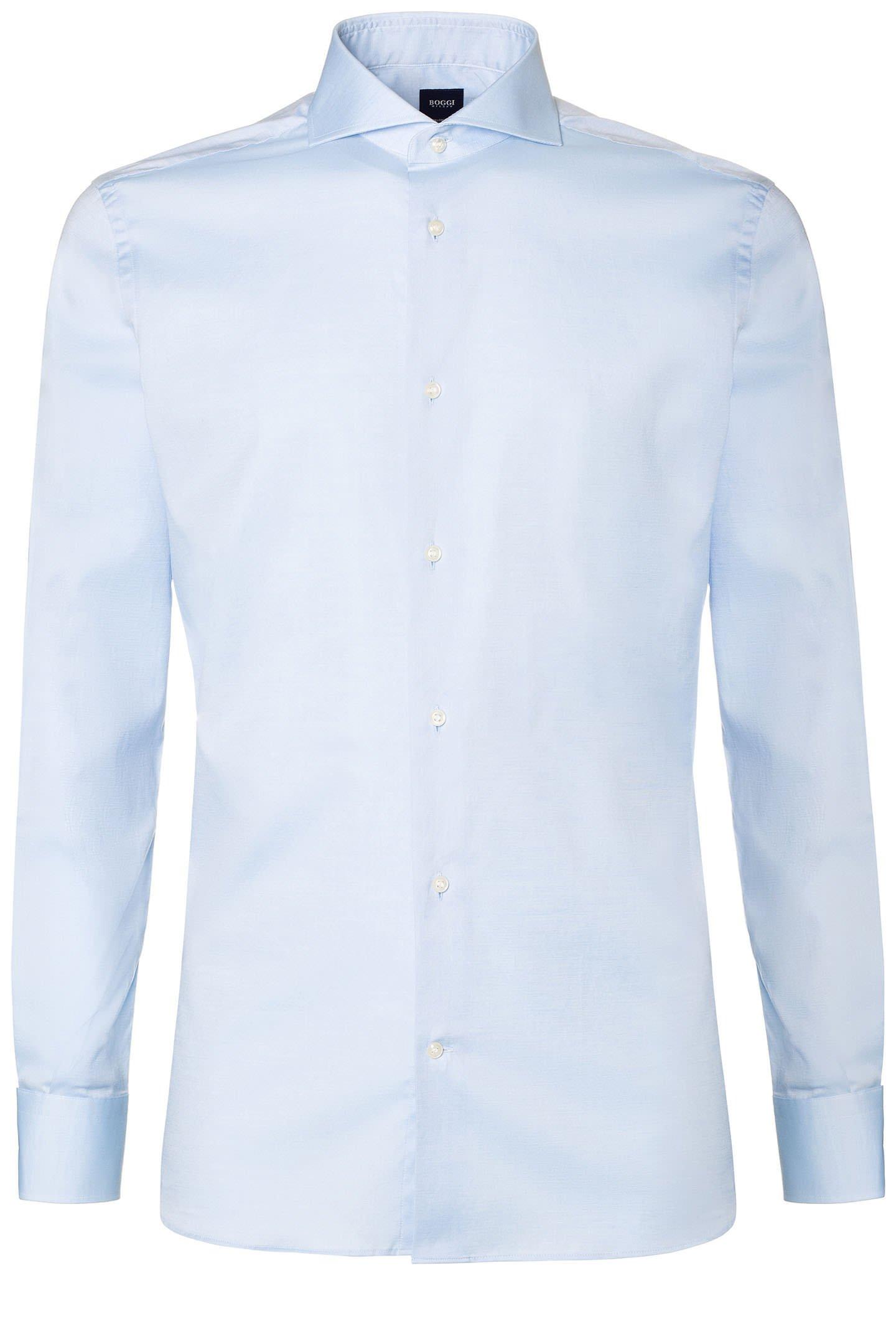 Pin Point Cotton Shirt Cutaway Collar Tailored Fit, Light blue, large image number 1