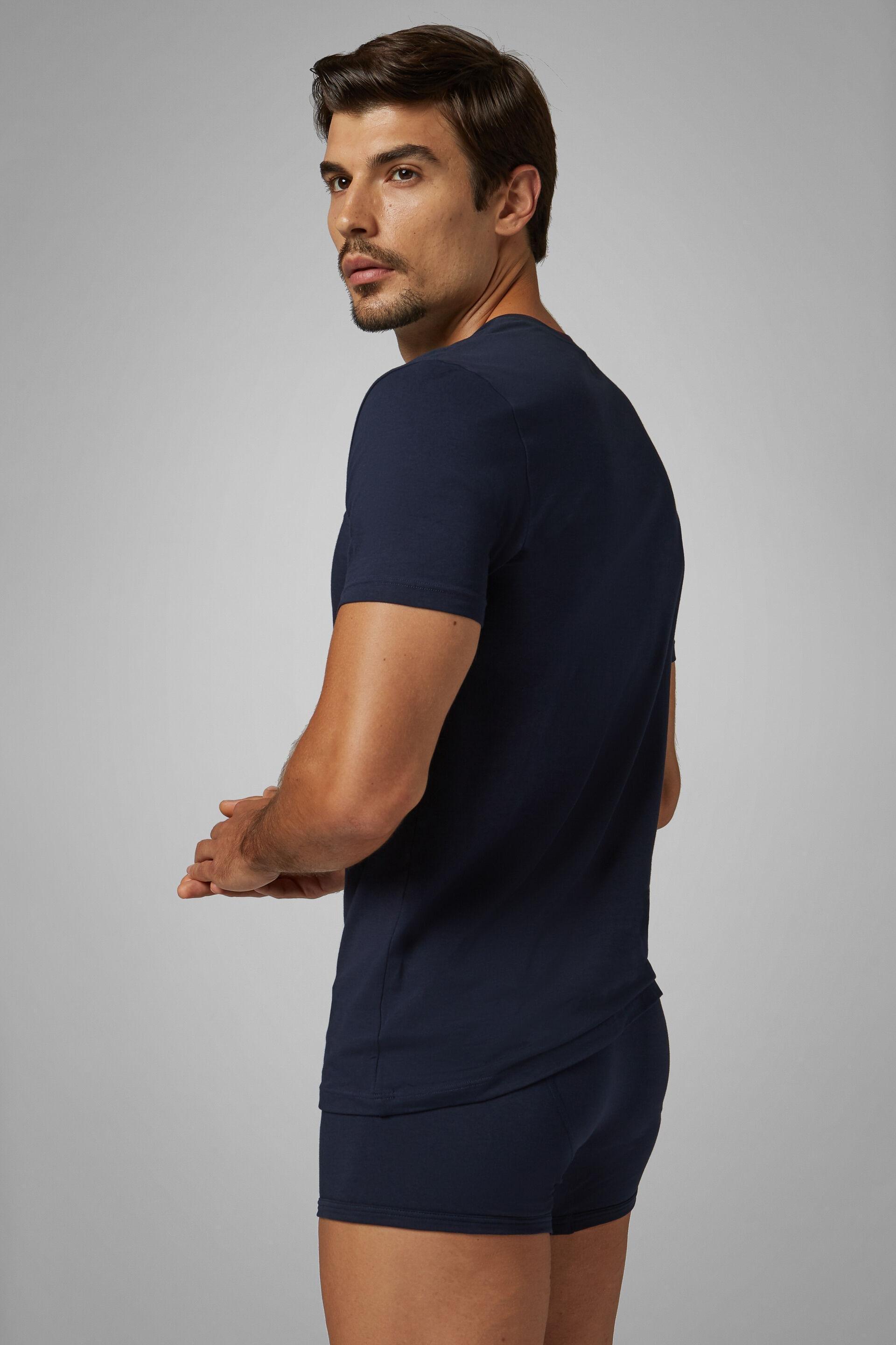 V-Neck T-Shirt. Made Of Stretch Cotton Jersey Navy, 3901_NAVY, medium