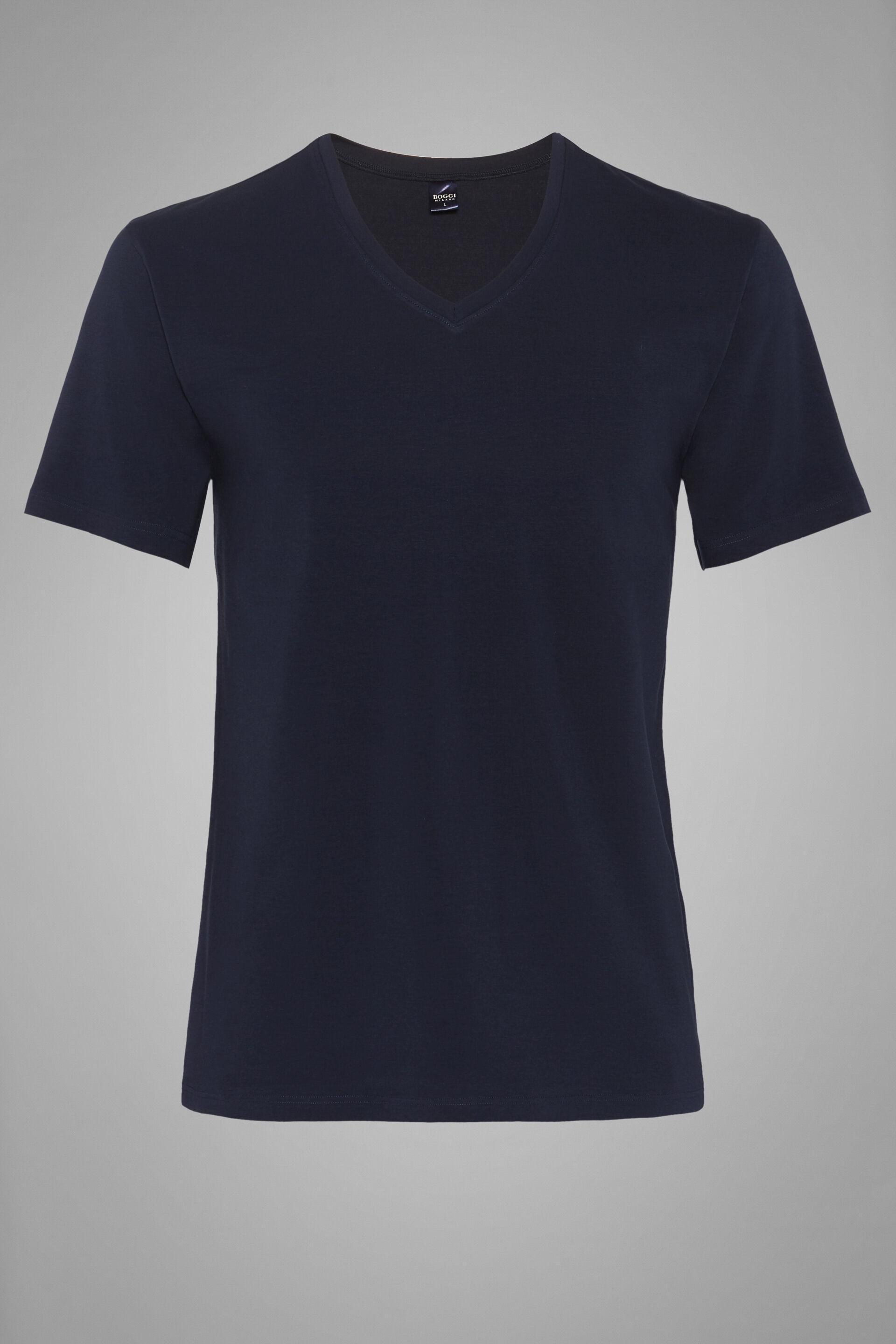 V-Neck T-Shirt. Made Of Stretch Cotton Jersey Navy, Navy blue, large image number 1