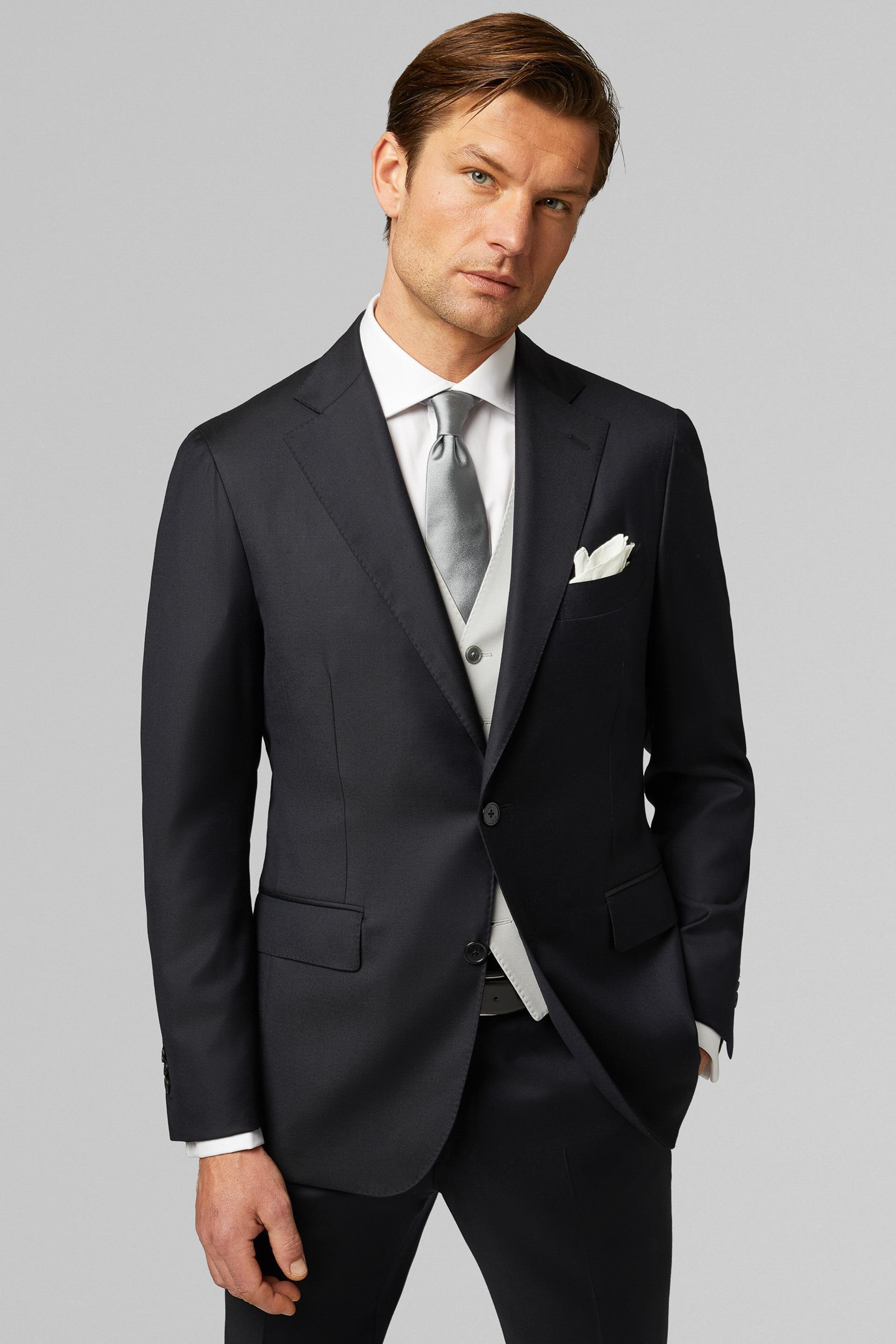 Blue Four-Season Wool Napoli Suit, Blue, medium