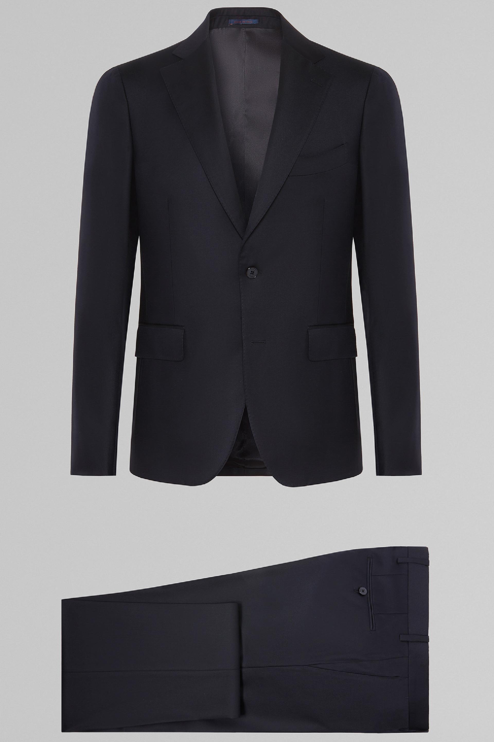 Blue Four-Season Wool Napoli Suit, Blue, medium