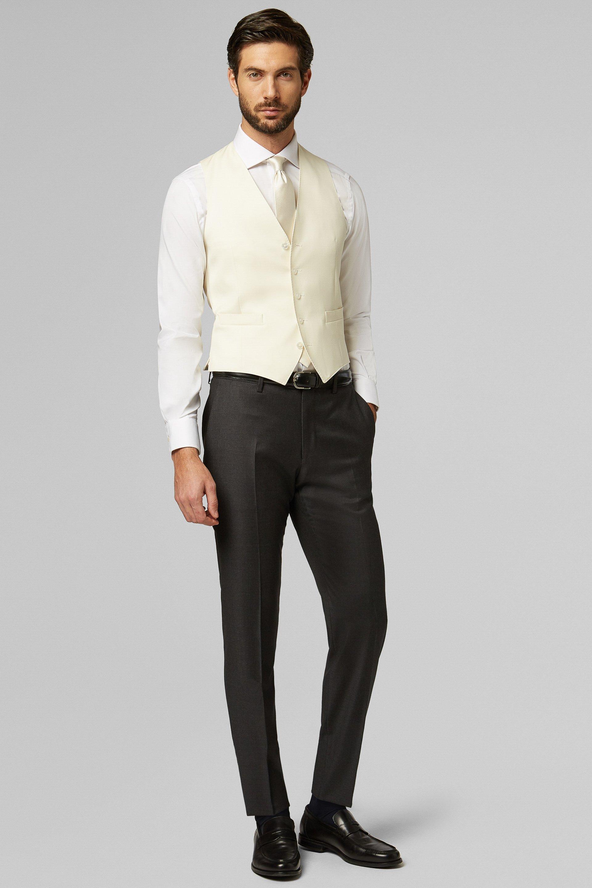 Cream Wool Waistcoat White, Cream, large image number 1