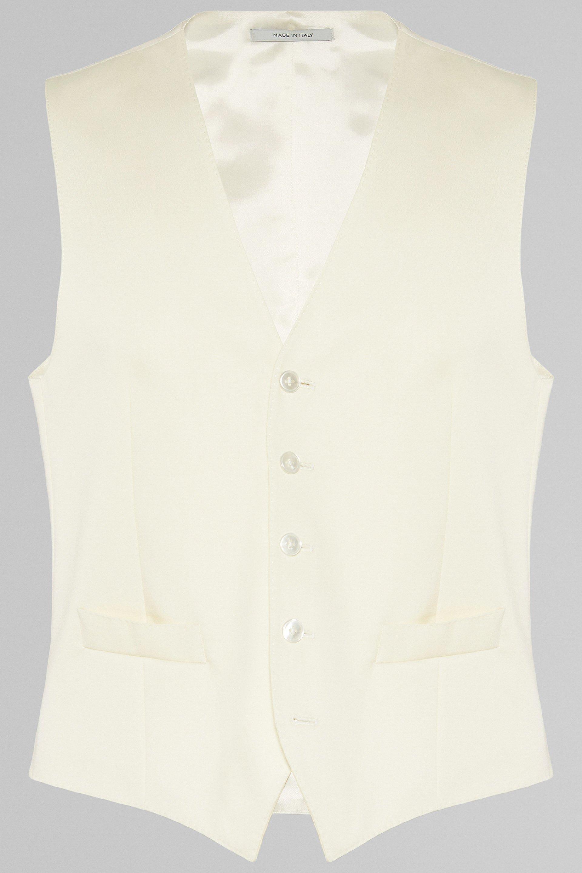 Cream Wool Waistcoat White, Cream, large image number 2