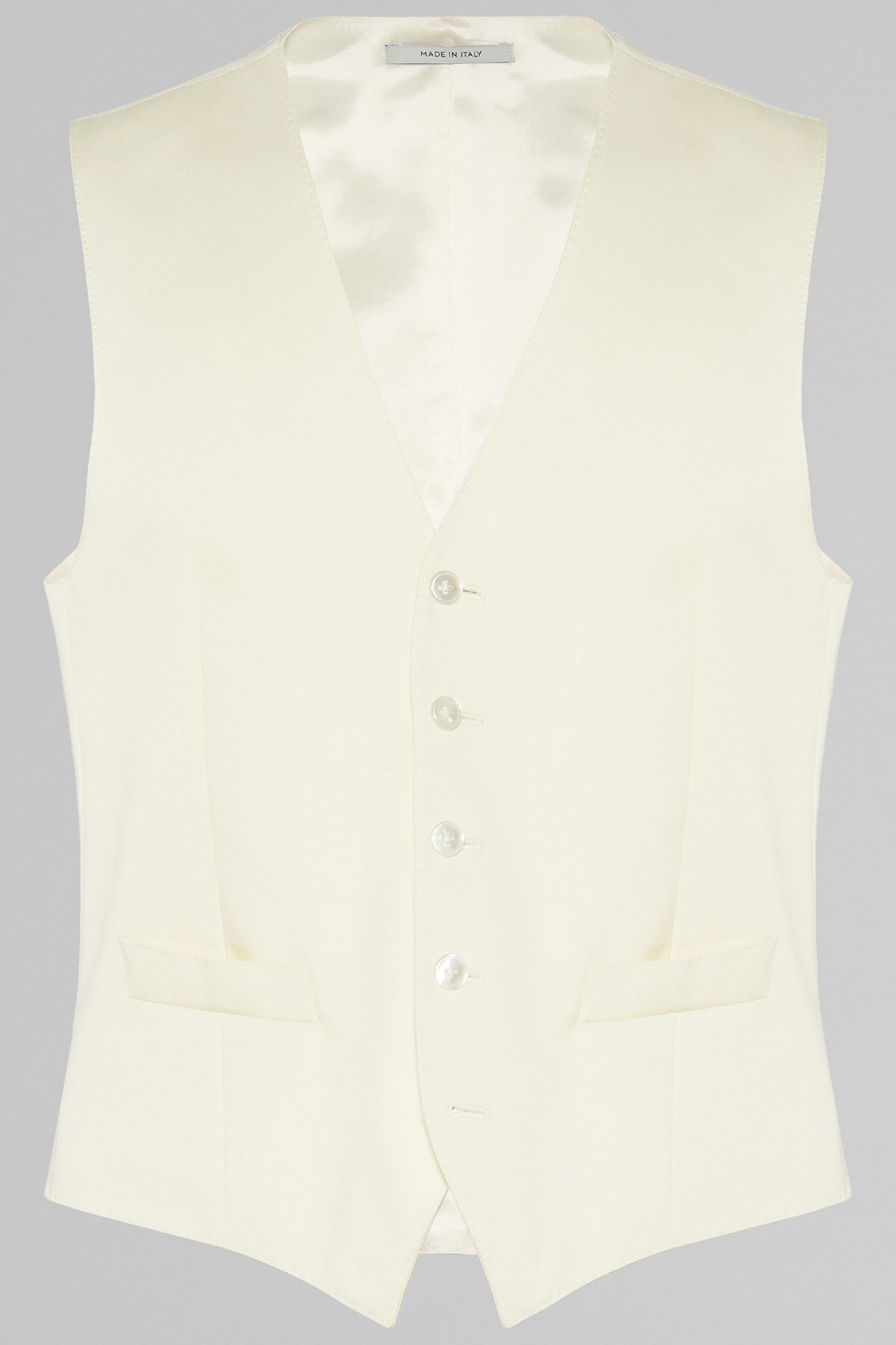 Cream Wool Waistcoat White, Cream, large image number 3