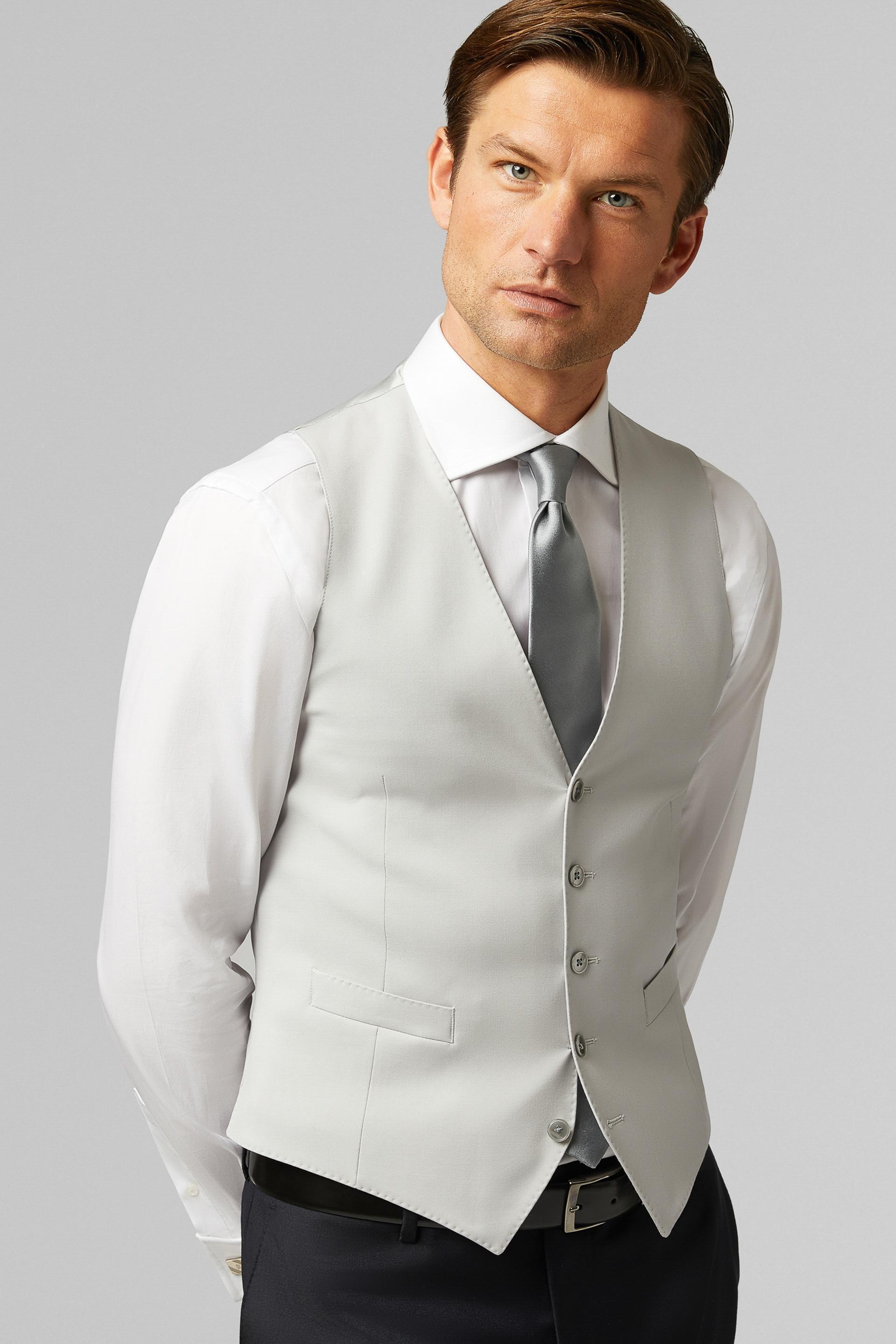 Pearl Grey Wool Waistcoat Grey, Grey pearl, large image number 14