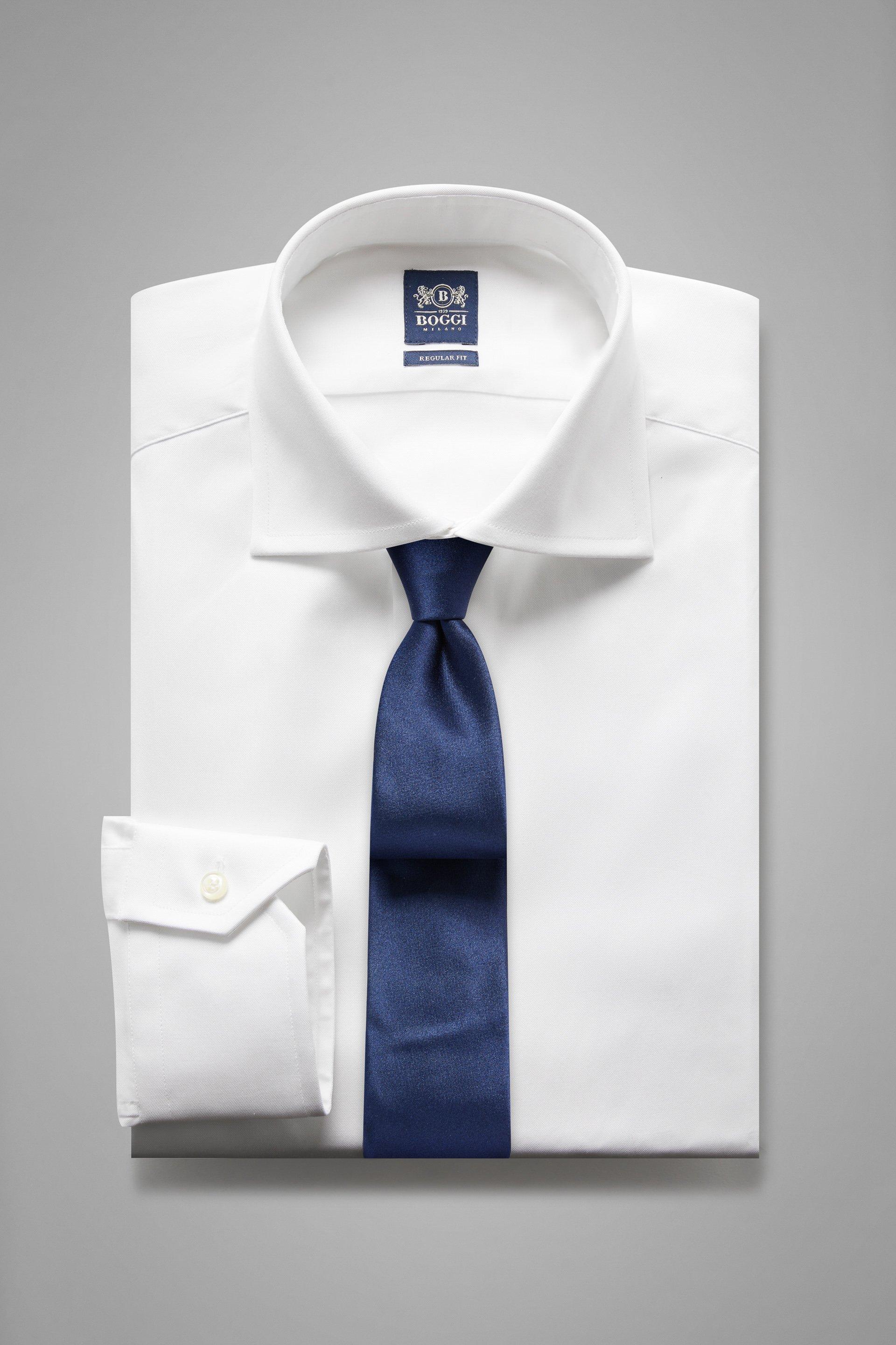 White Pinpoint Cotton Shirt, , large image number 0