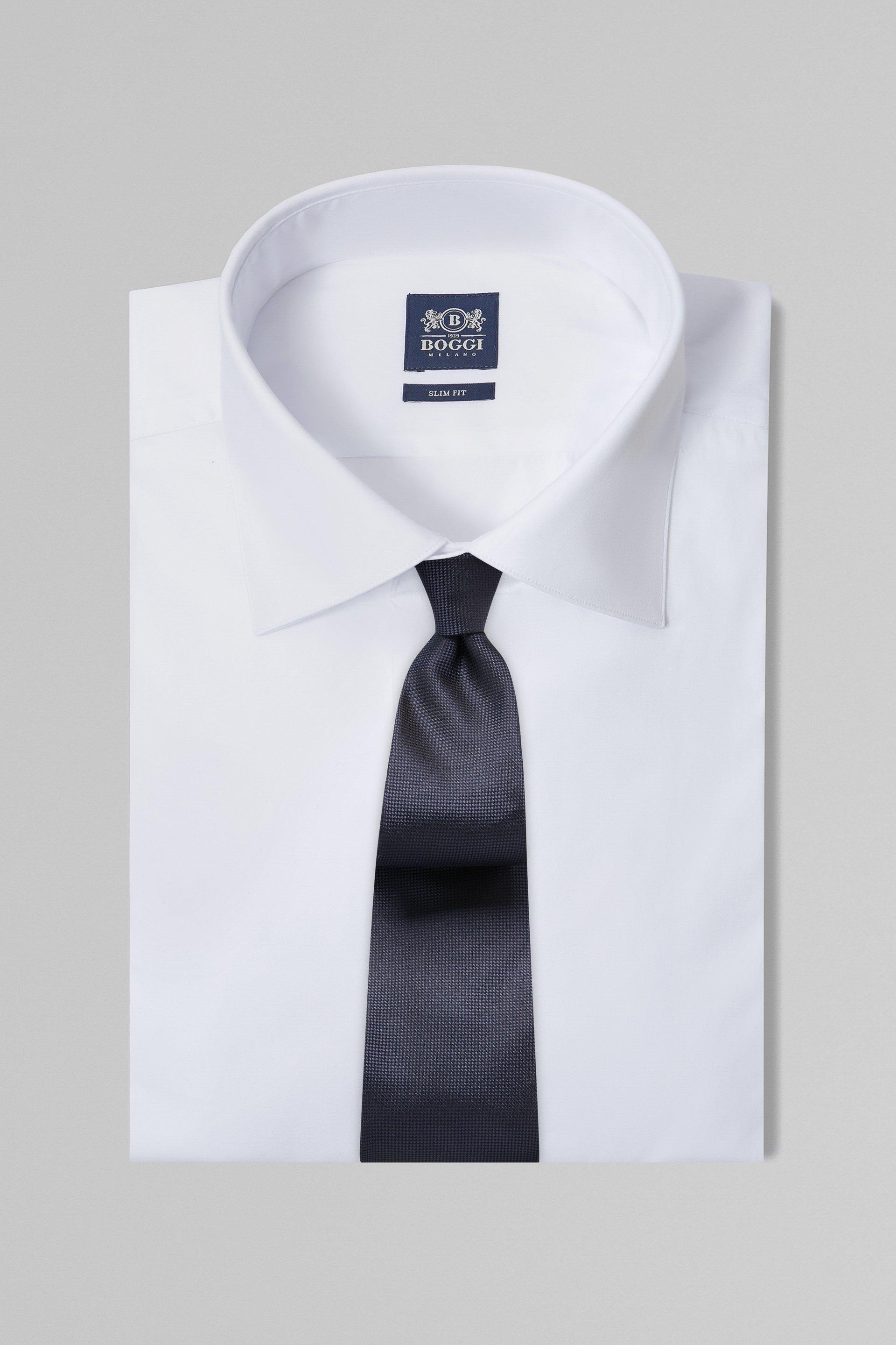 White Slim Stretch Cotton Shirt, , medium