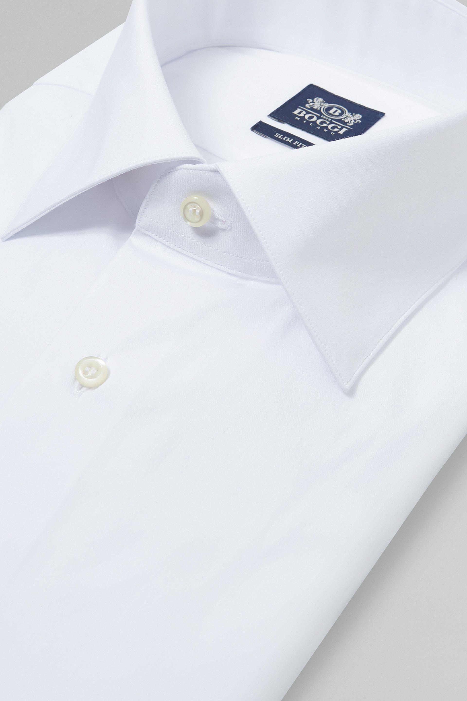 Boggi Milano - White Slim Stretch Cotton Shirt