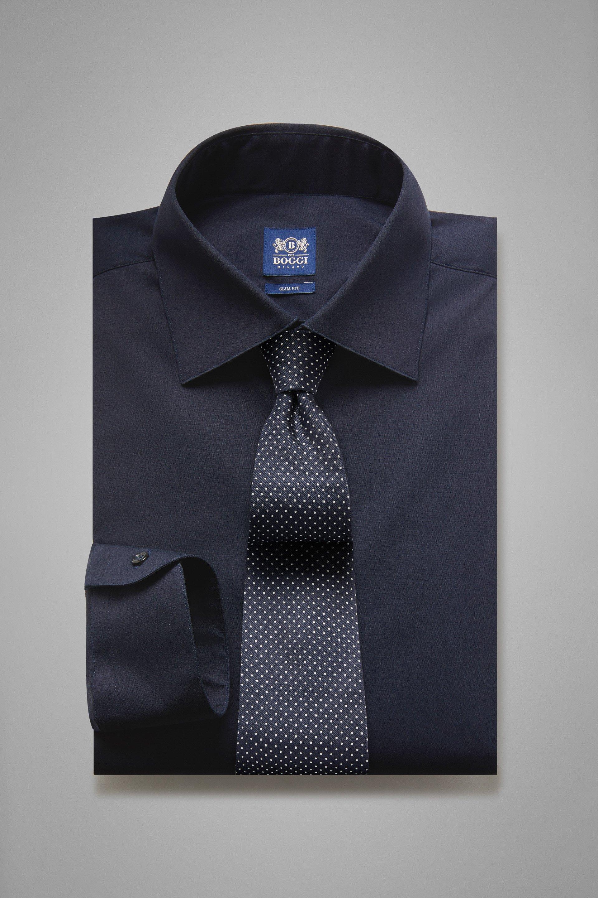 Slim Shirt Navy, Navy blue, large image number 0