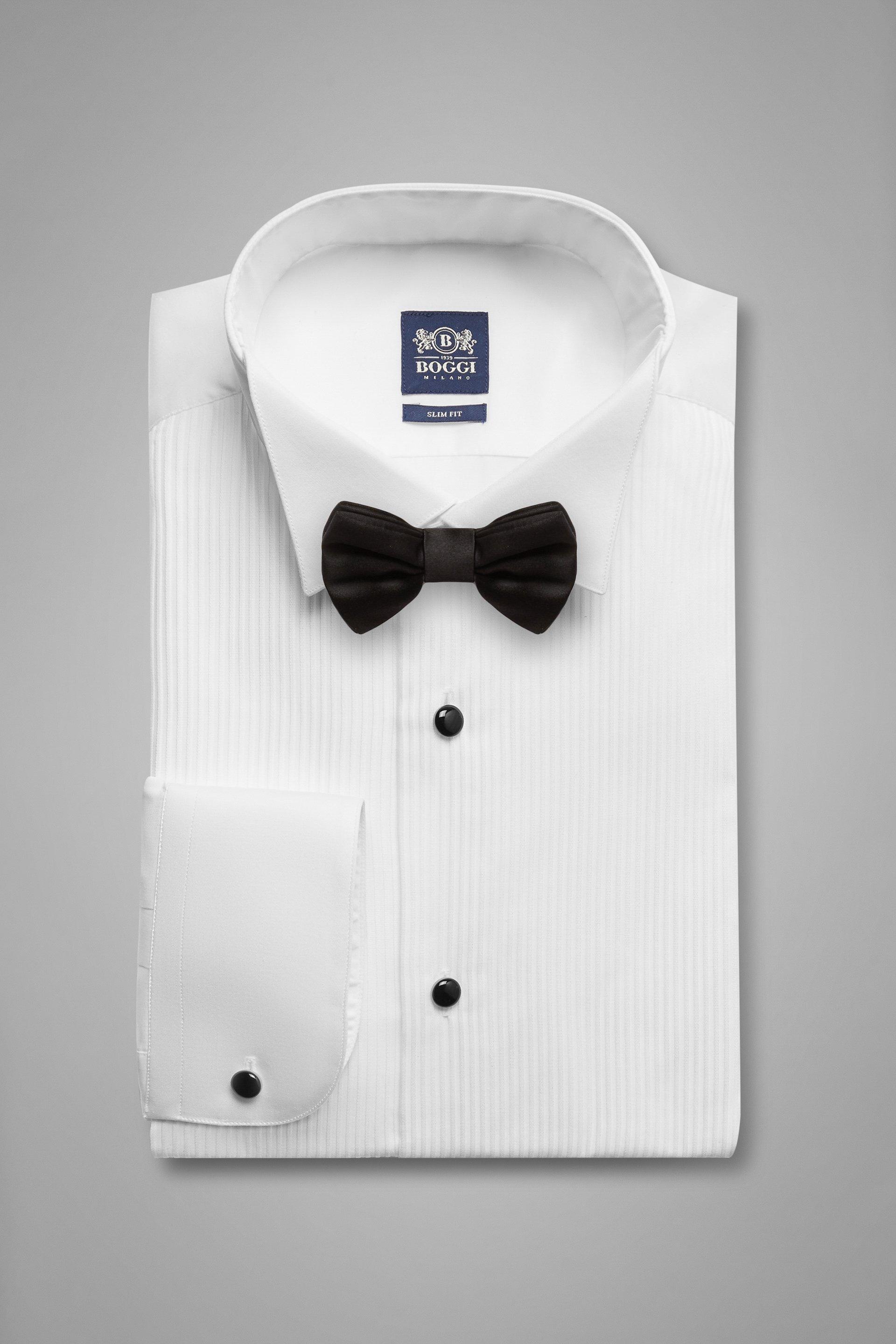 Boggi Milano - White Shirt With Wing Collar - Slim