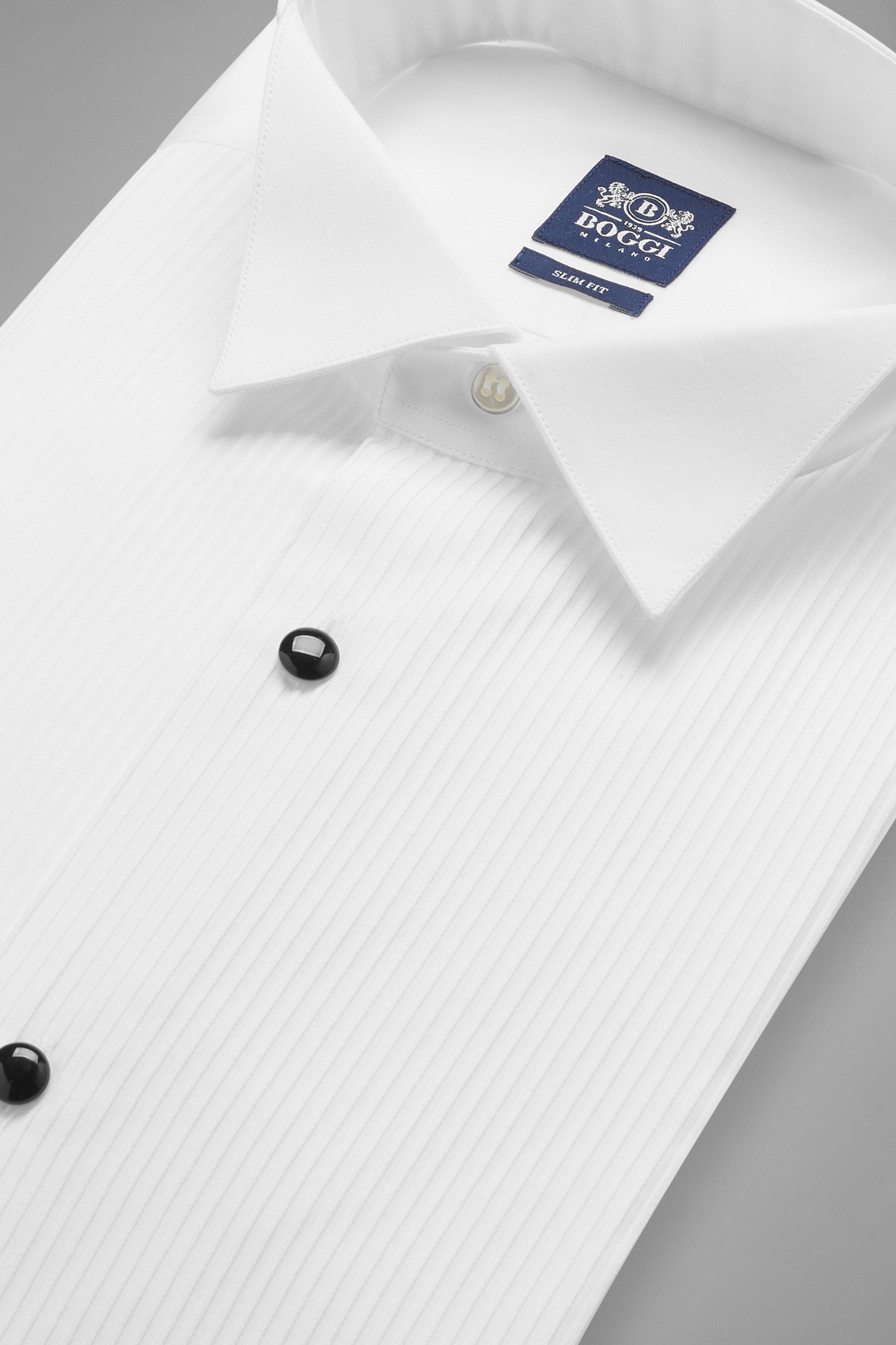 قميص قطني بقصة ضيقة، أبيض, White, large image number 6