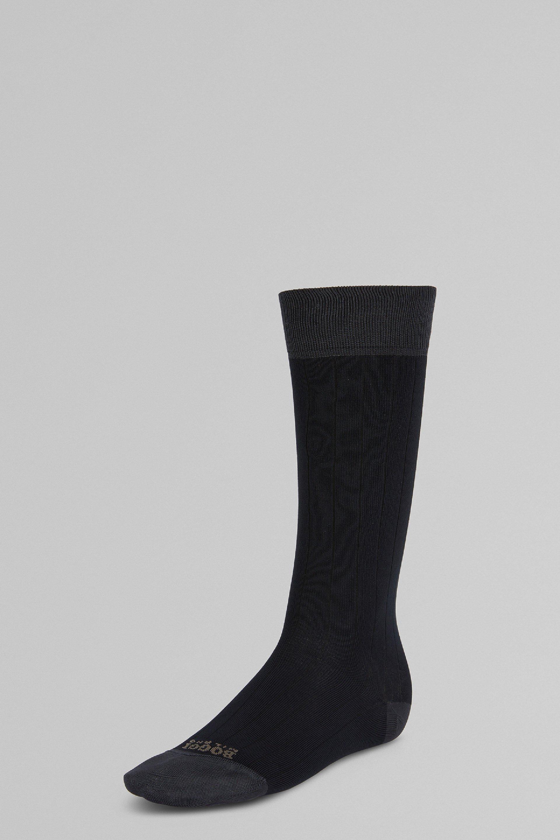 Navy Performance Yarn Ribbed Socks, , medium