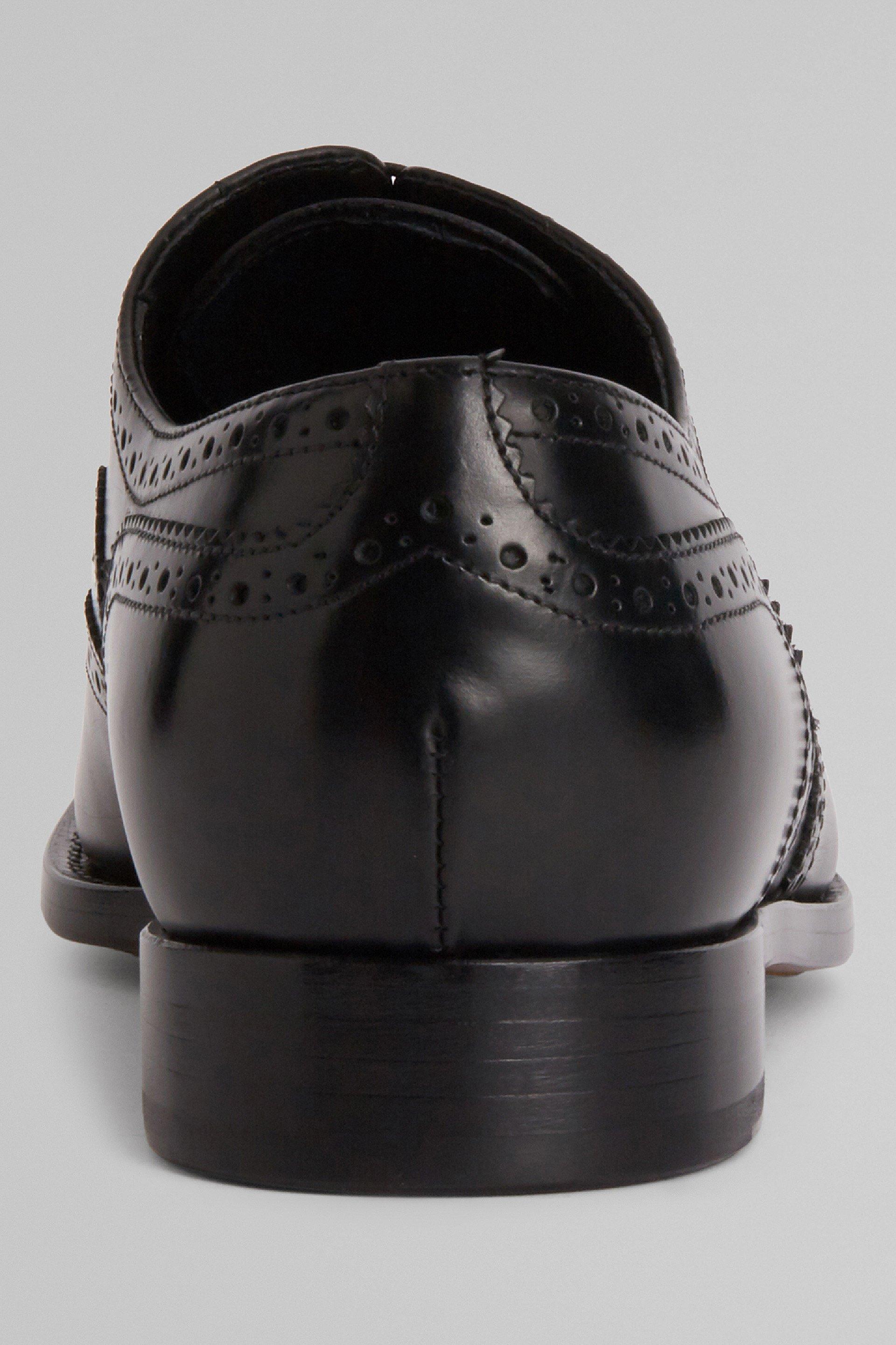 Brogued Leather Oxford Shoes Black, Black, large image number 11