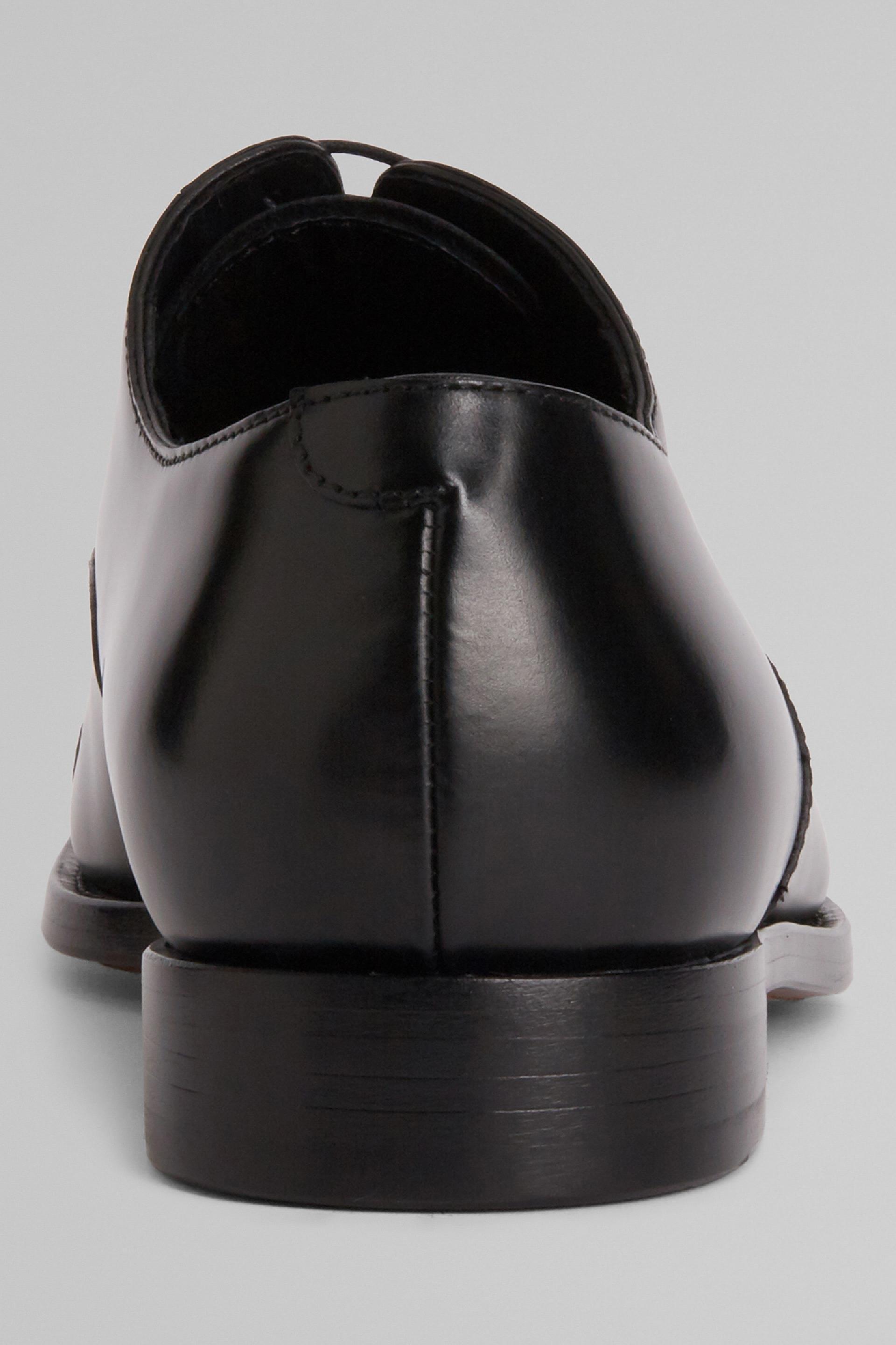 Black Leather Oxford Shoes, 3901_NERO, large image number 2