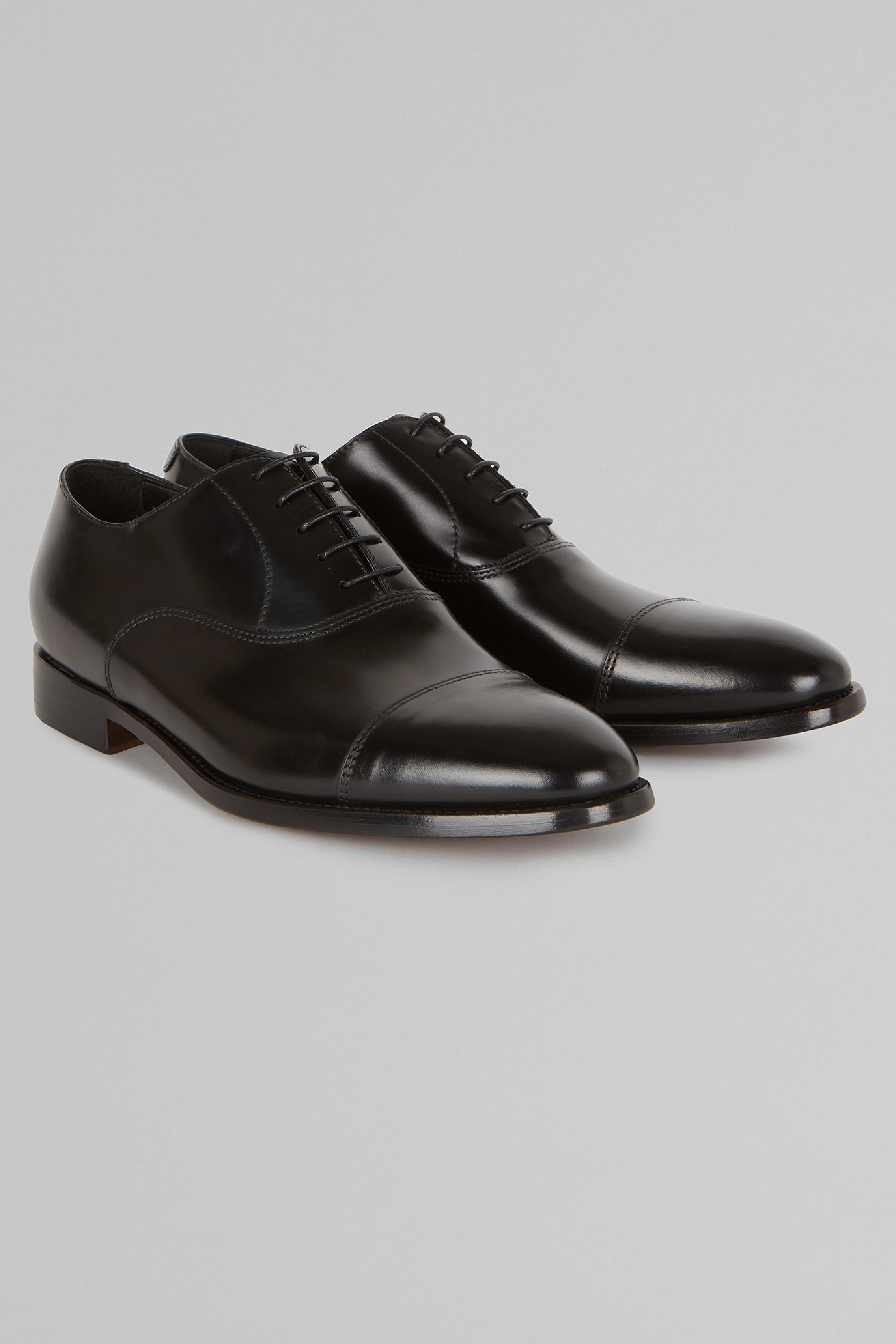 Black Leather Oxford Shoes, , large image number 3