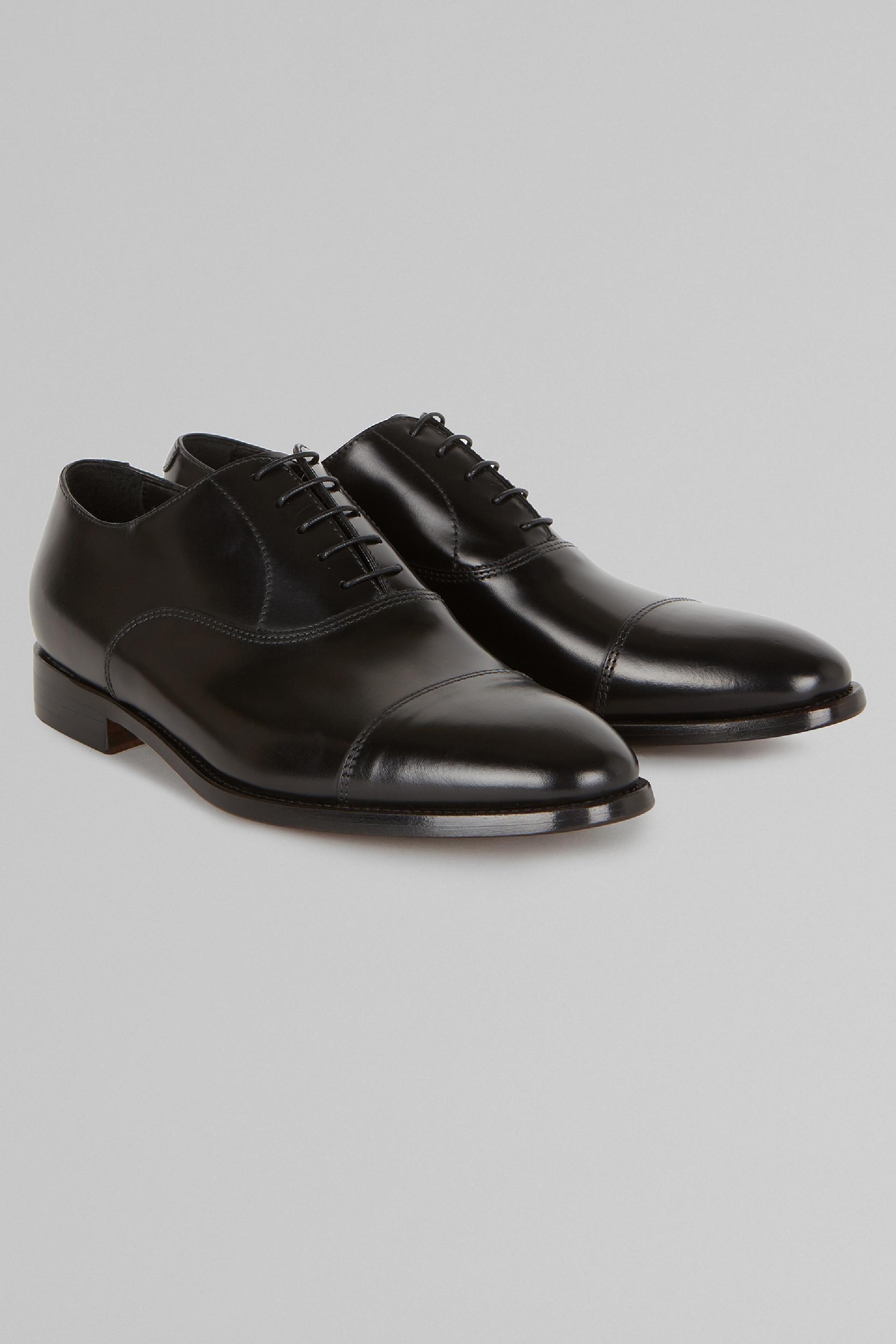 Black Leather Oxford Shoes, 3901_NERO, large image number 3