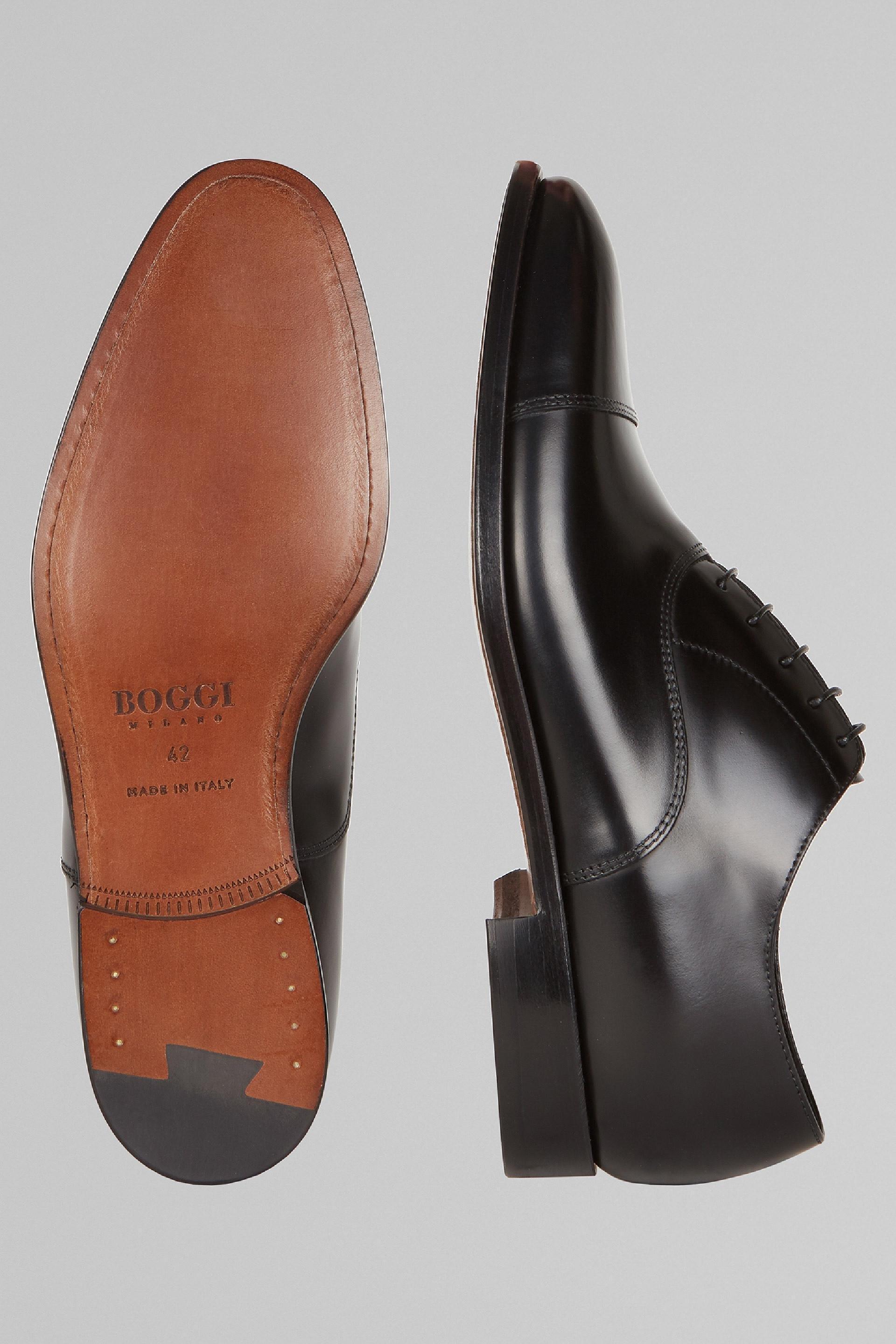 Black Leather Oxford Shoes, 3901_NERO, large image number 4
