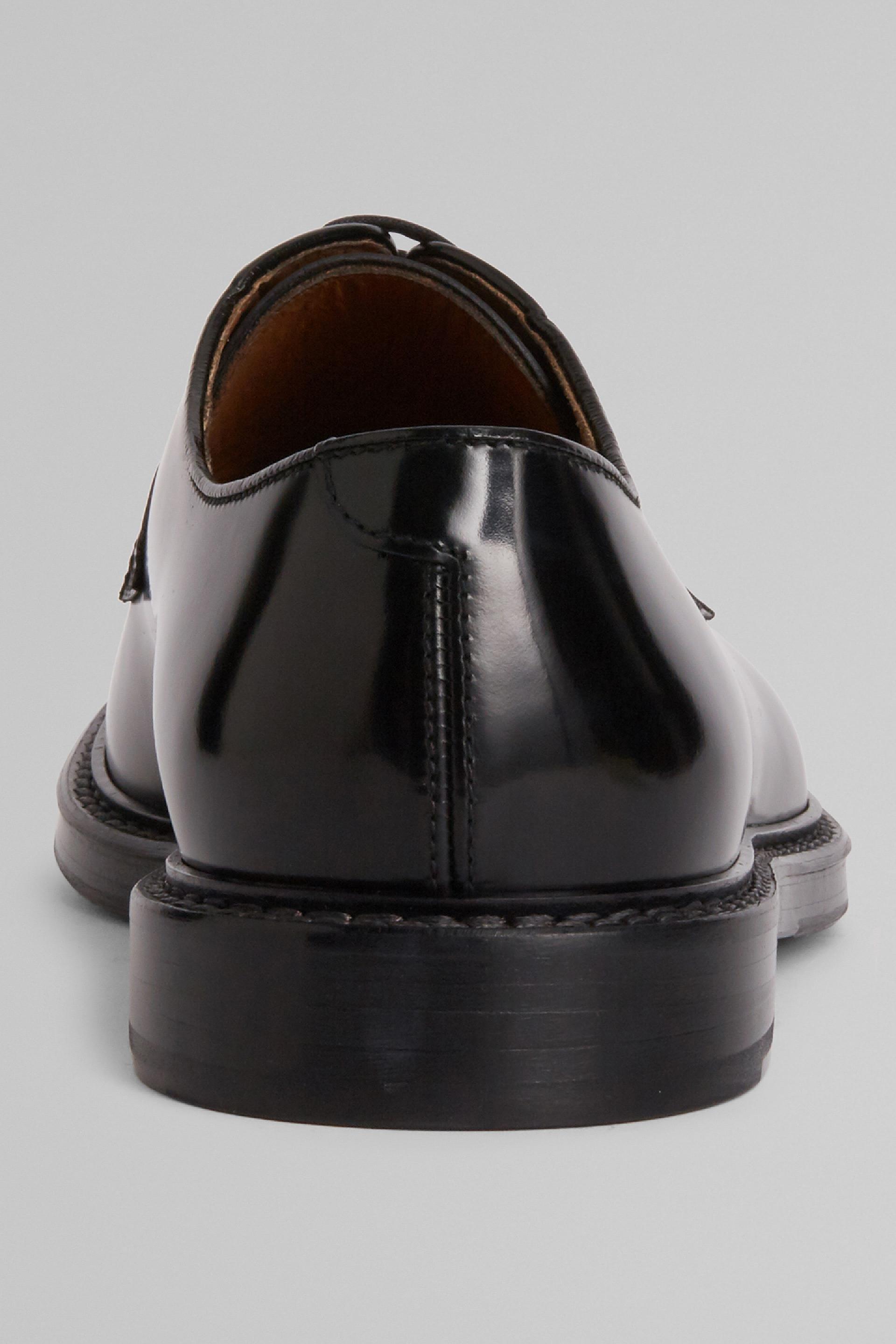 Black Leather Derby Shoes, , large image number 5