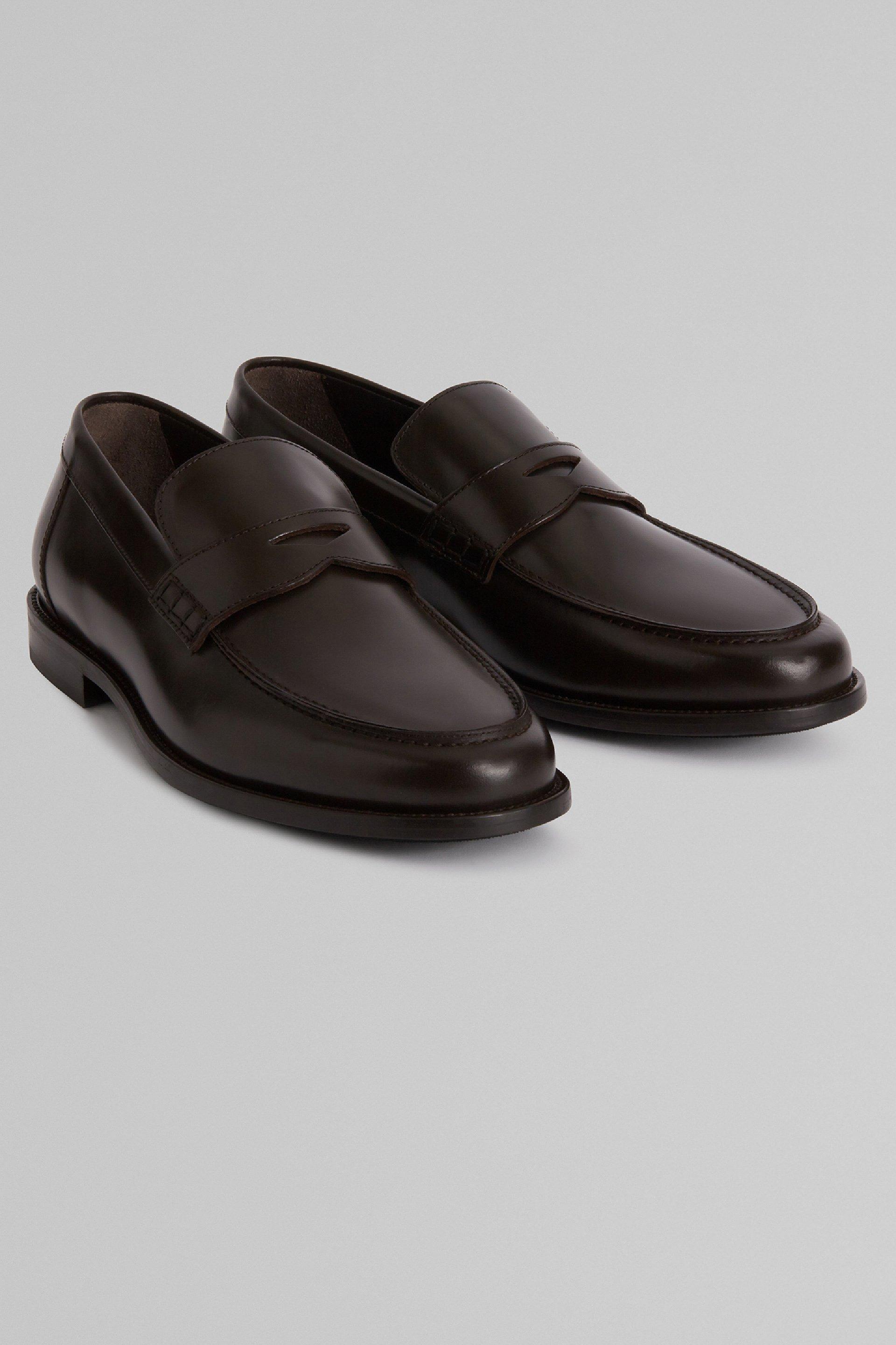 Brown Smooth Leather Loafers, , large image number 0