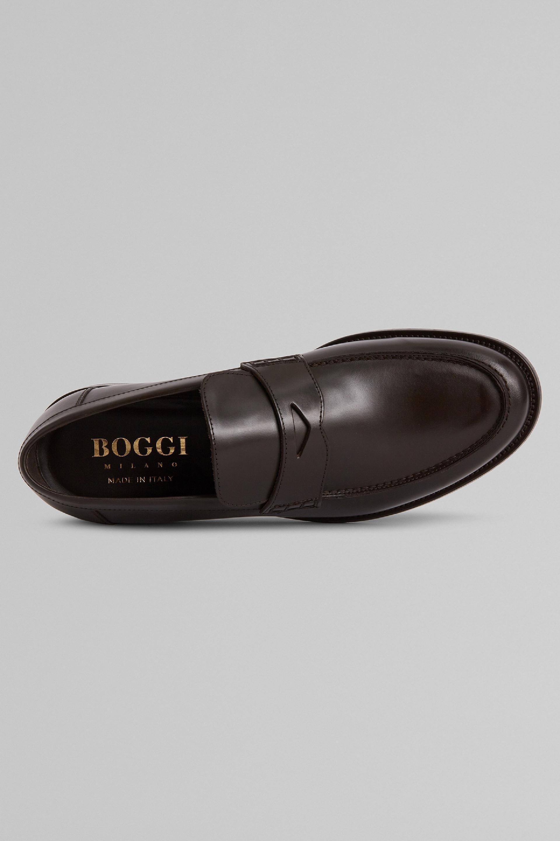 Brown Smooth Leather Loafers, , large image number 1