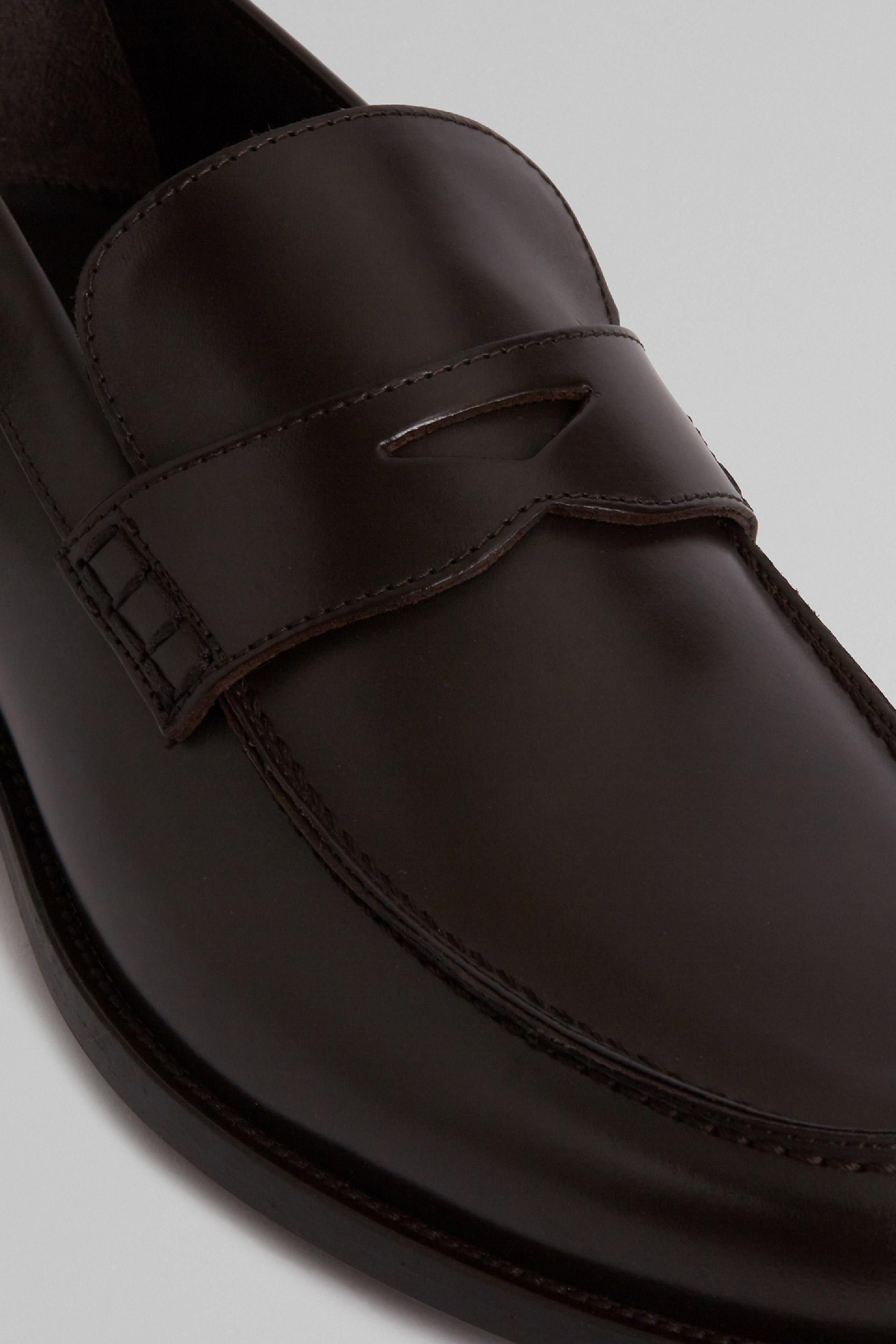 Brown Smooth Leather Loafers, , large image number 3