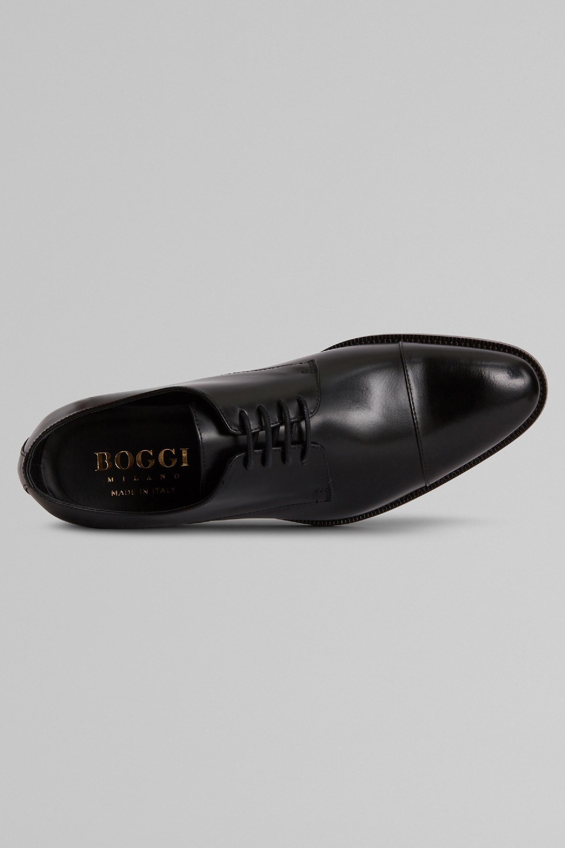 Black Leather Derby Shoes, , large image number 1