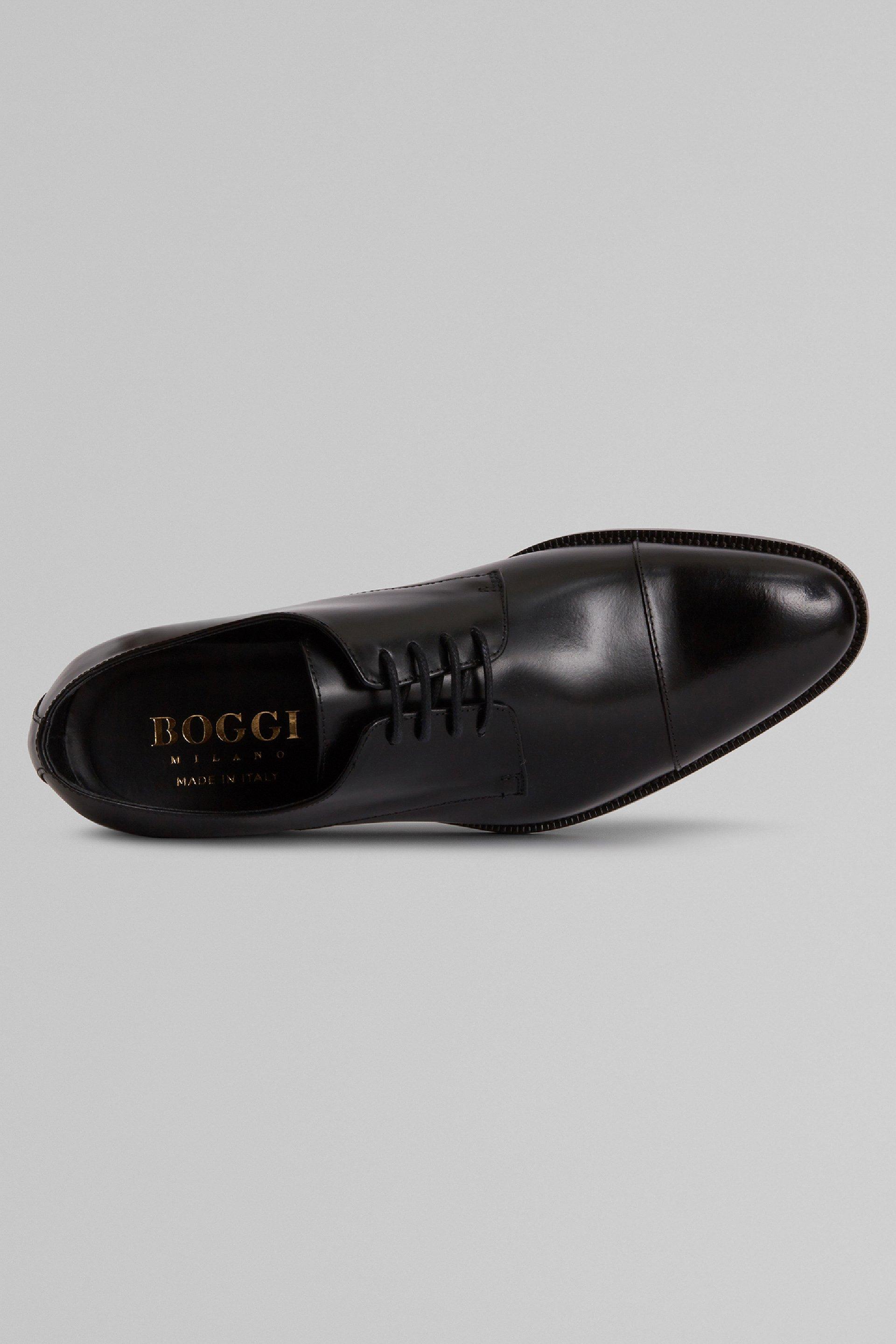 Black Leather Derby Shoes, , large image number 6