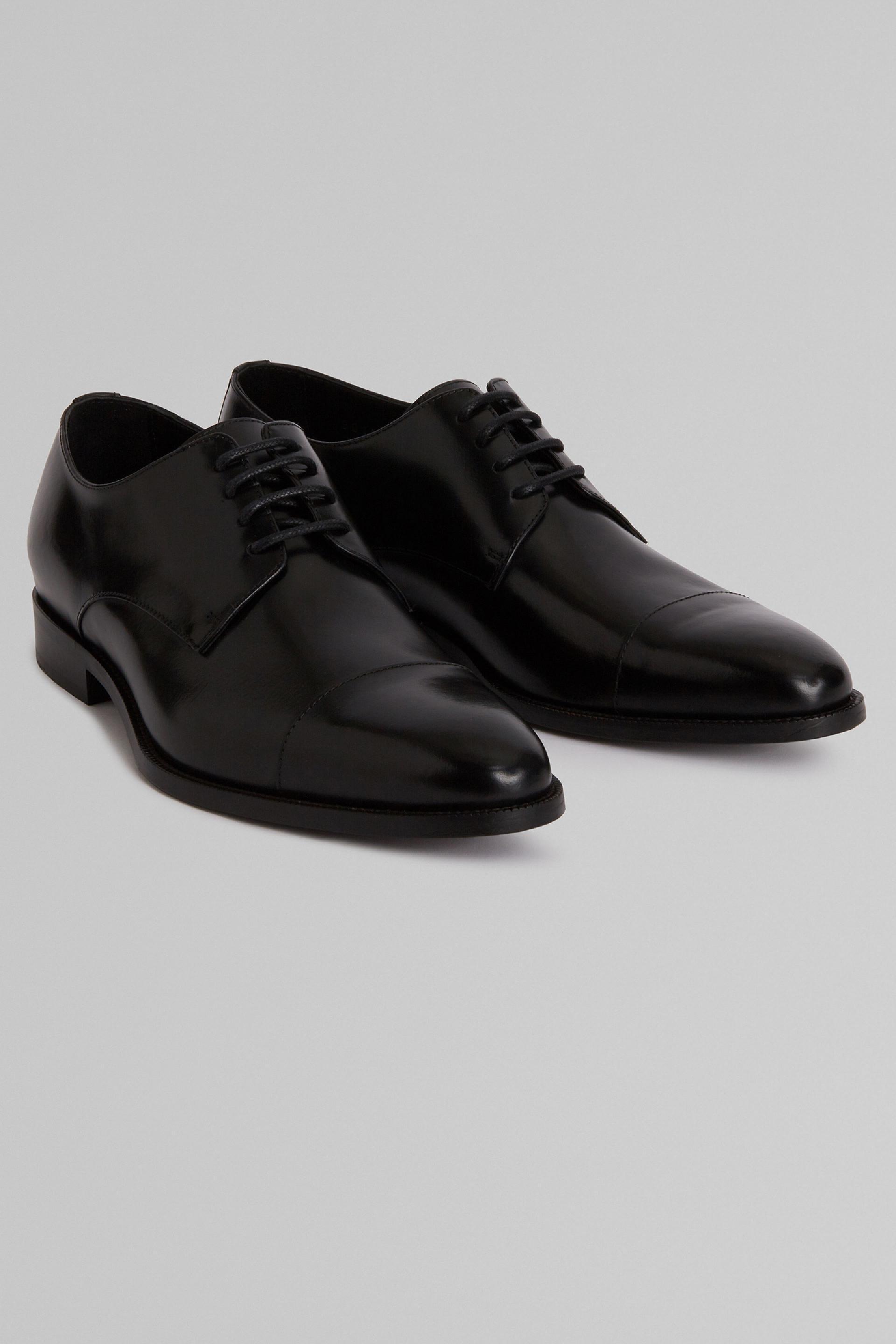 Black Leather Derby Shoes, , large image number 7