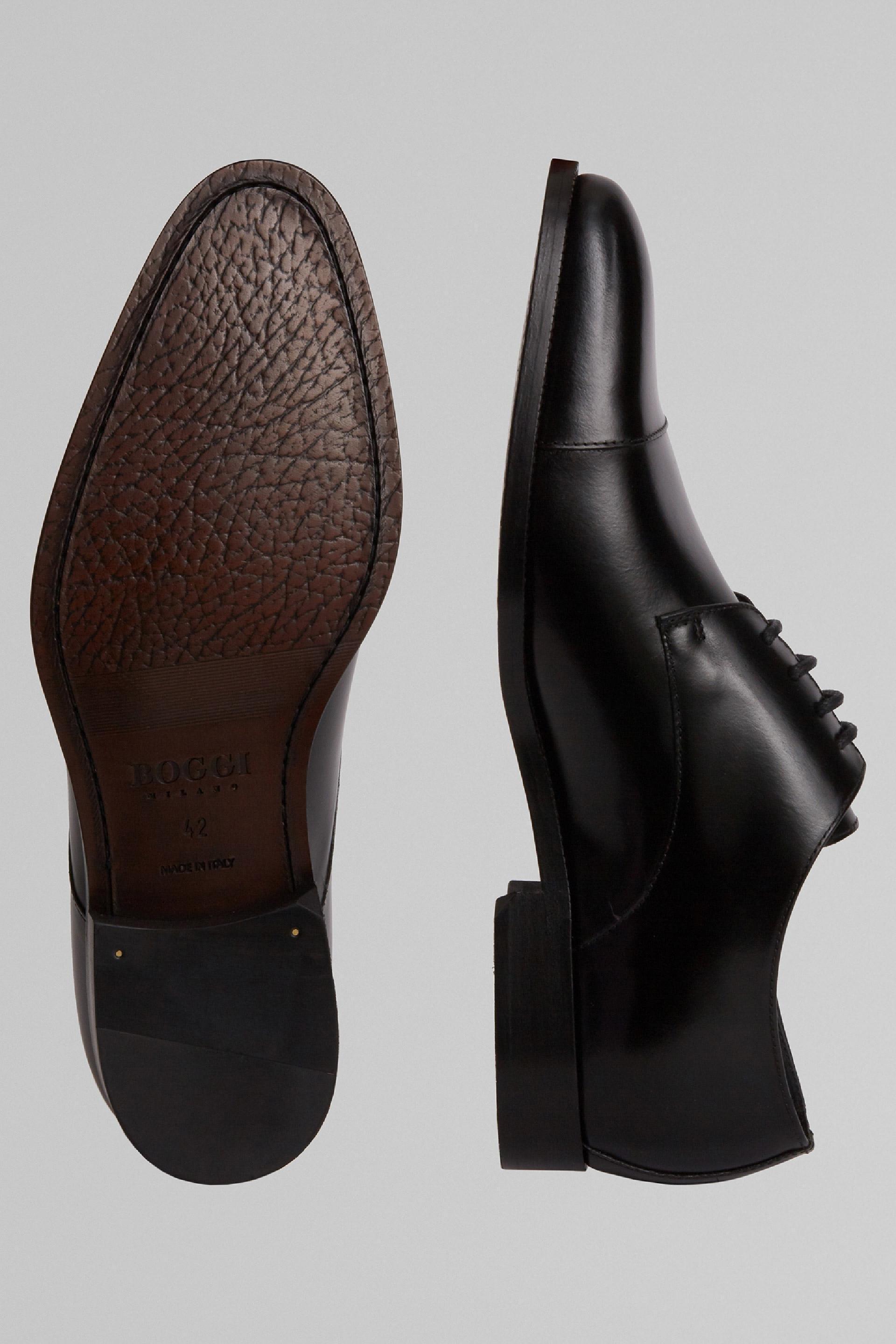 Black Leather Derby Shoes, , large image number 9