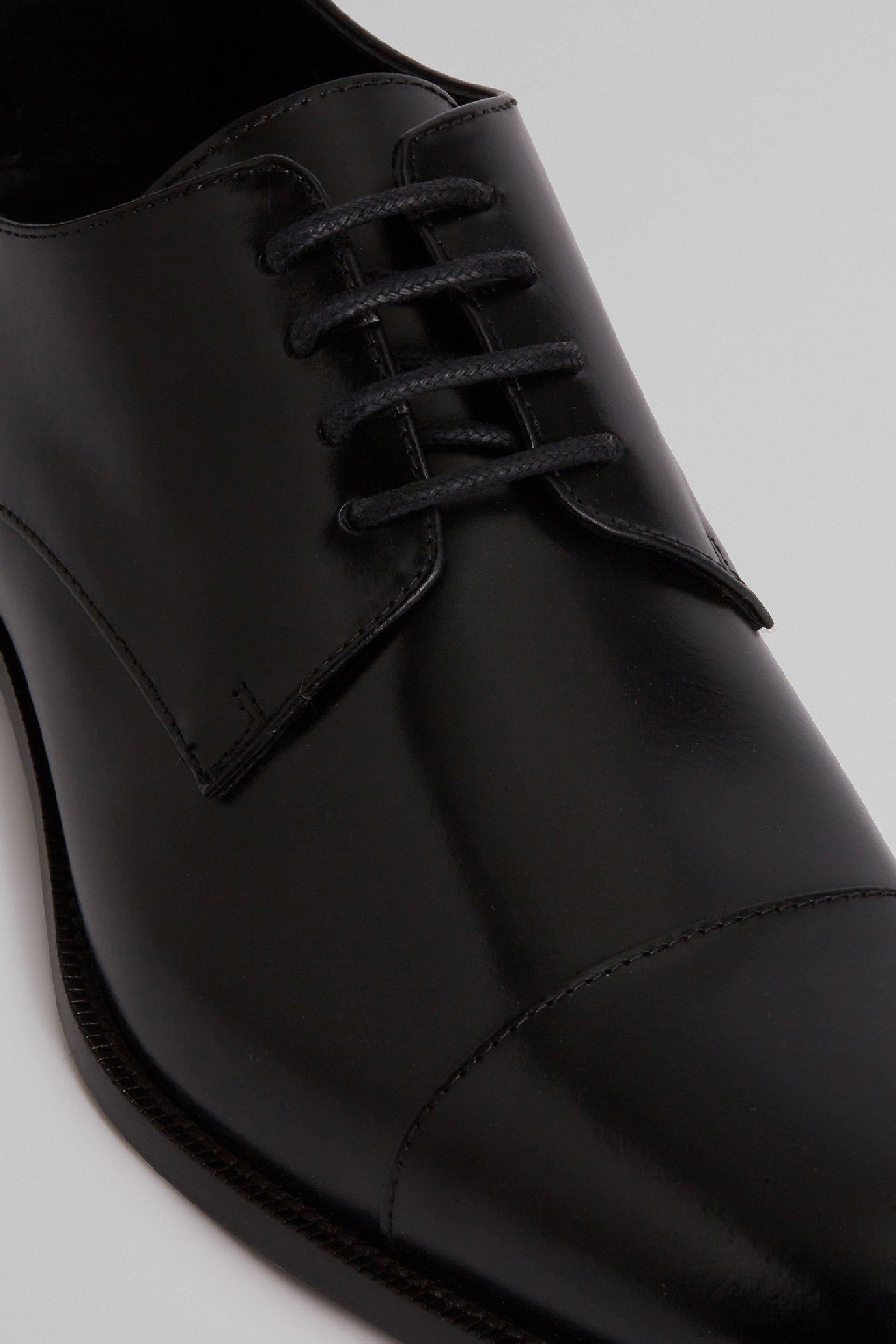 Black Leather Derby Shoes, , large image number 10