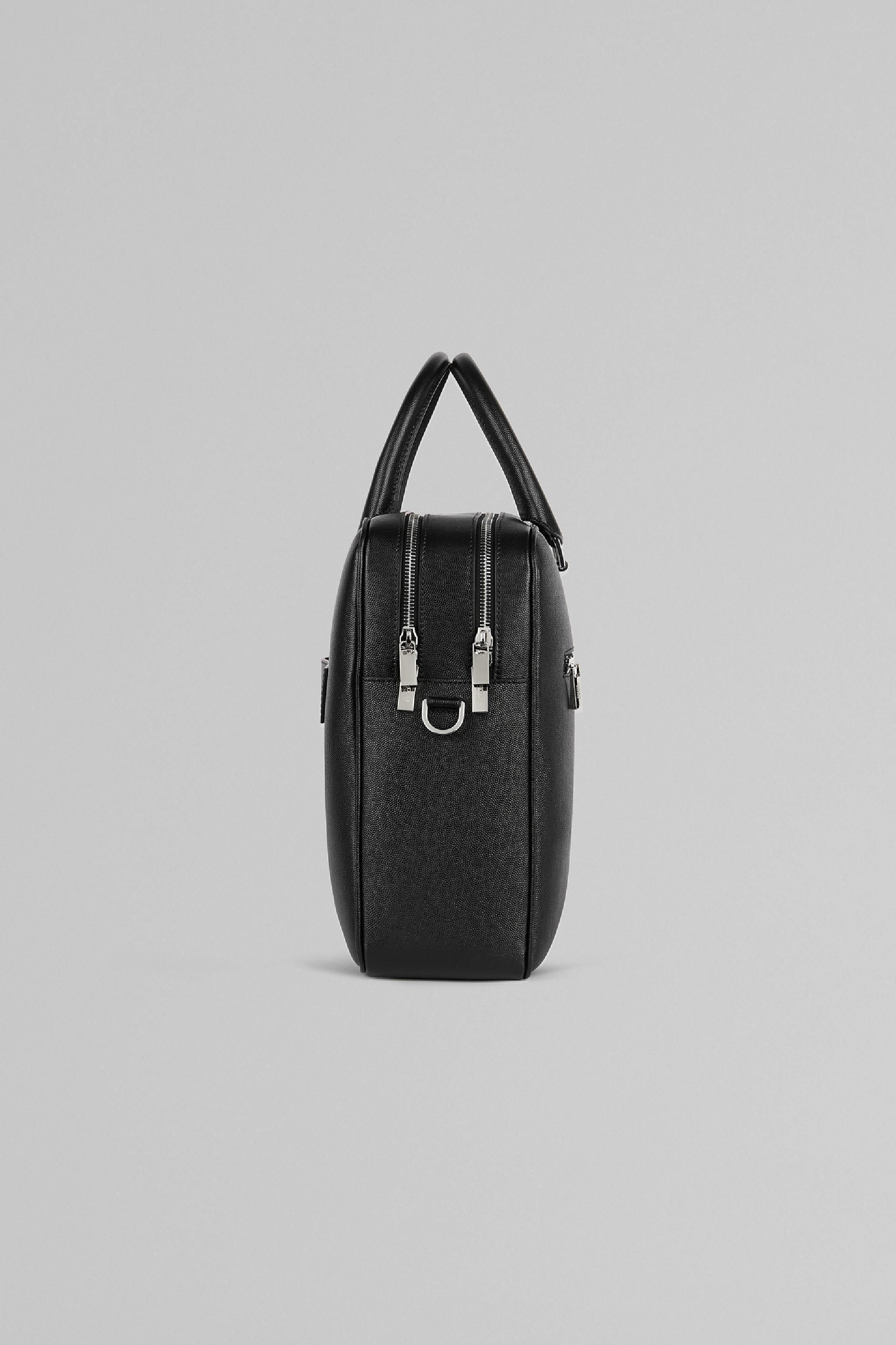 Black Caviar Leather Briefcase, Black, large image number 1