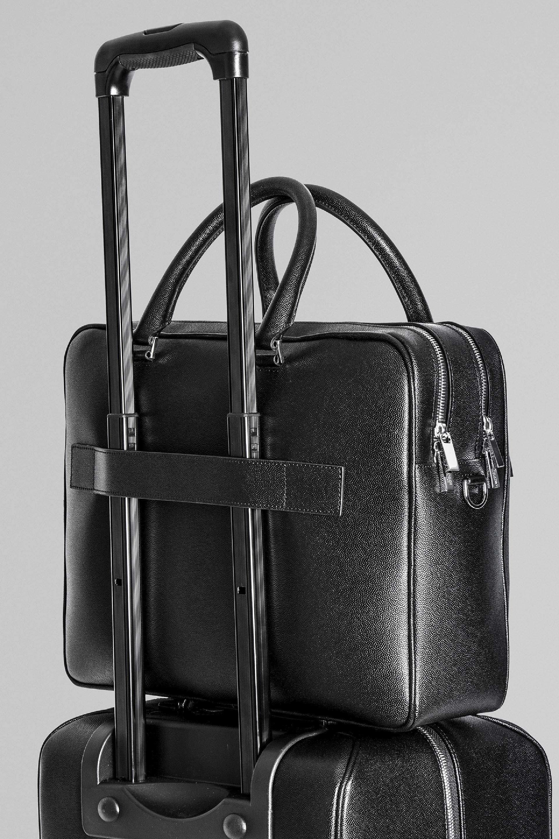 Black Caviar Leather Briefcase, Black, large image number 5