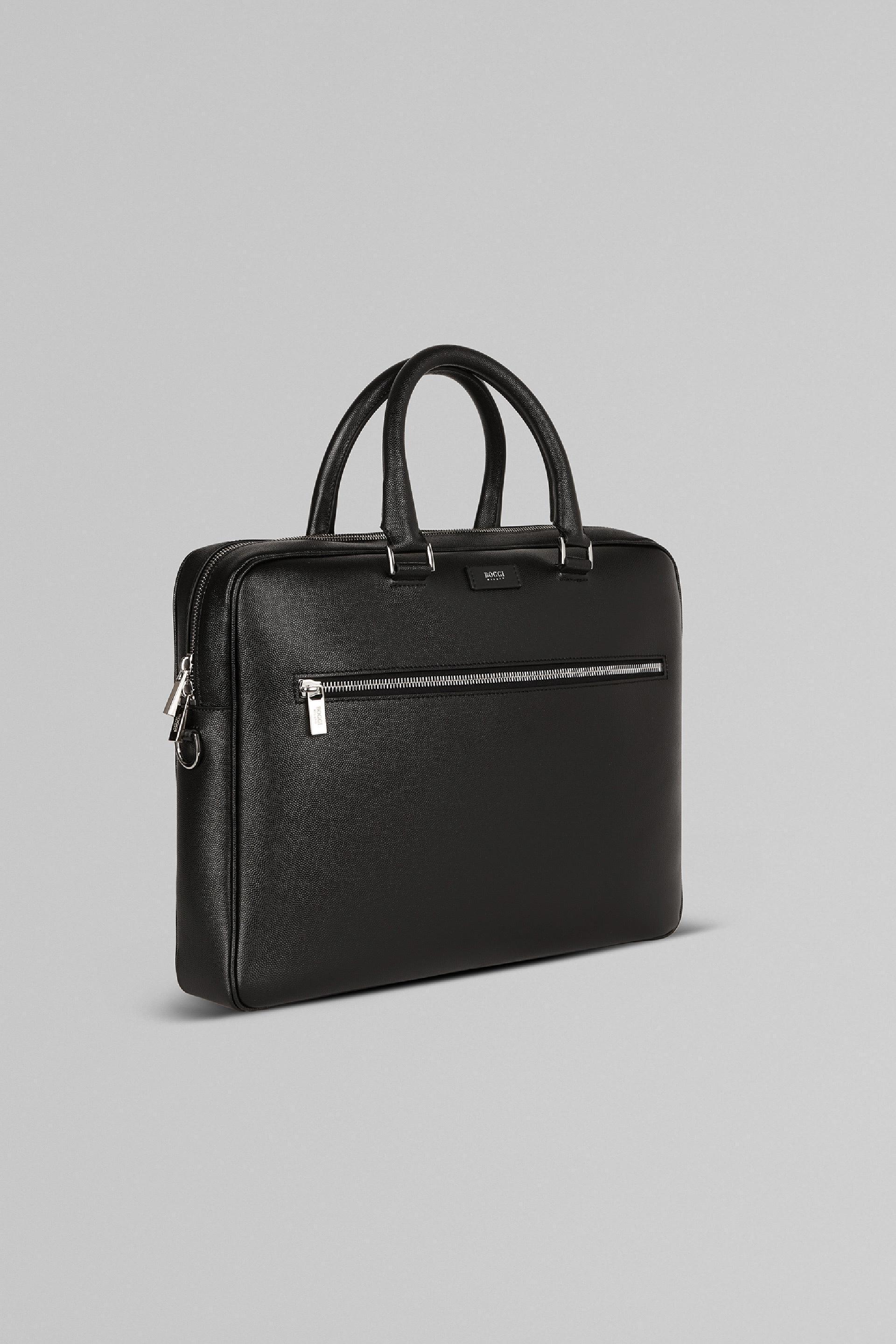 Black Caviar Leather Briefcase, Black, large image number 1