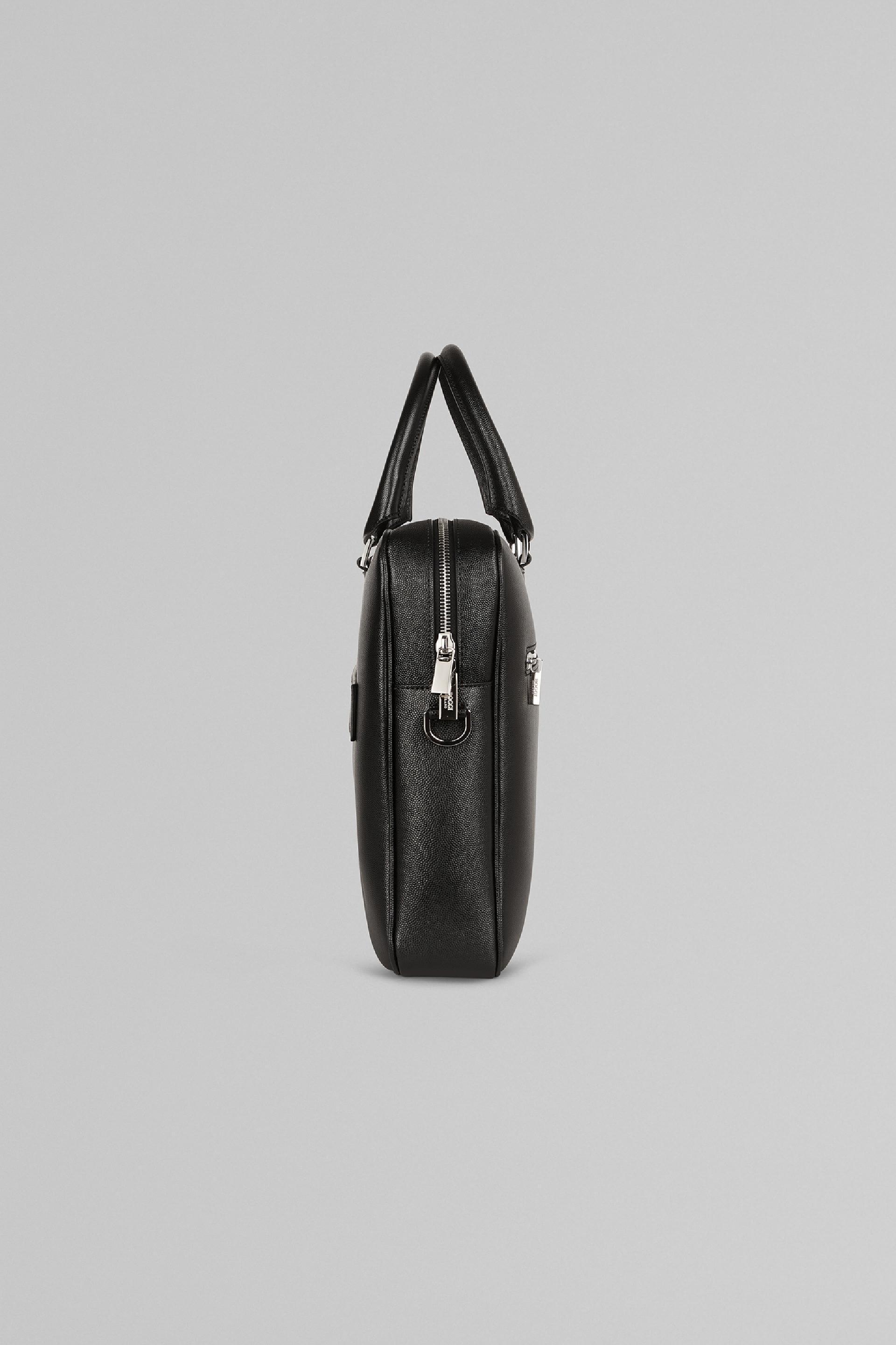 Black Caviar Leather Briefcase, Black, large image number 2
