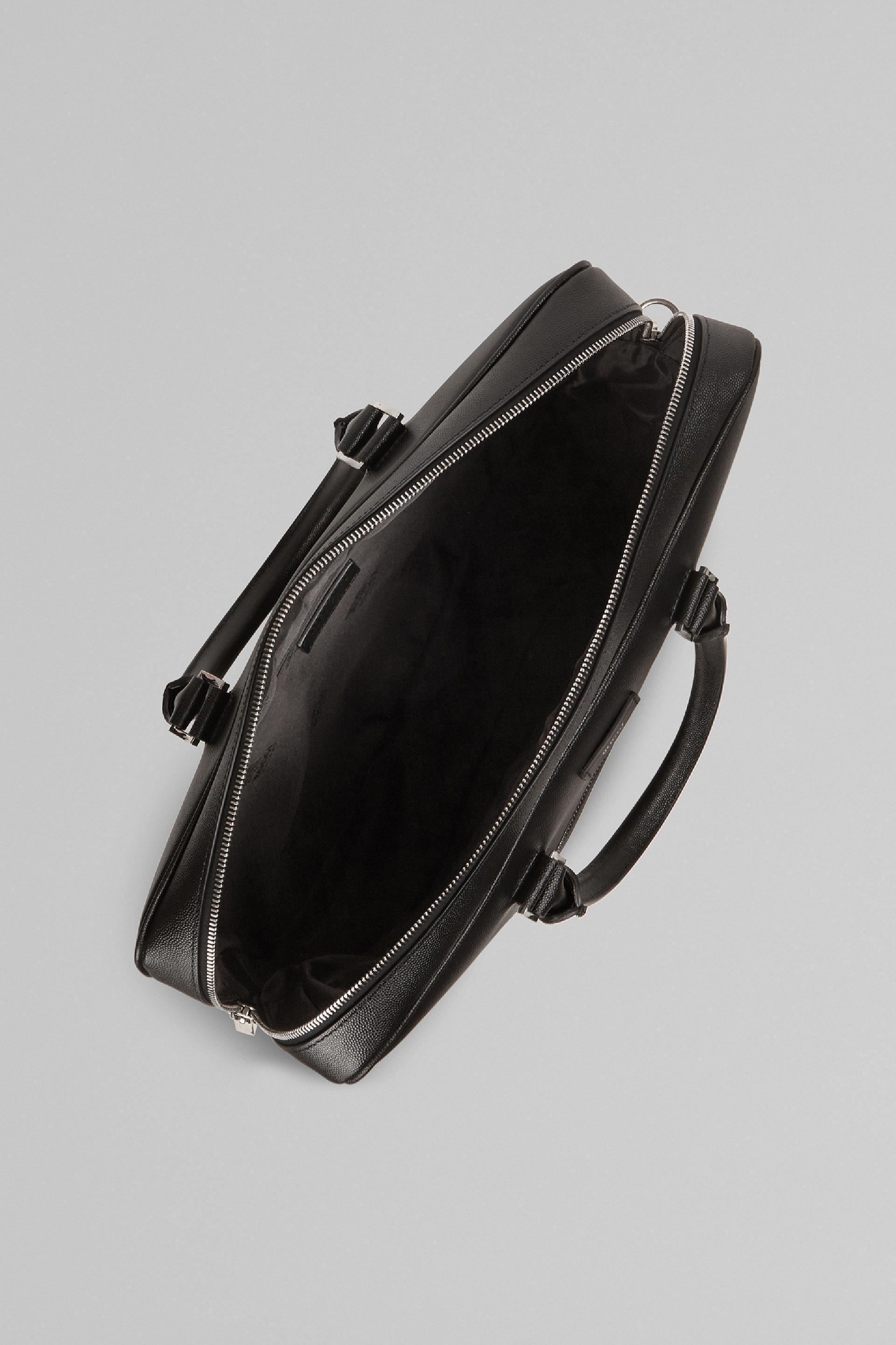 Black Caviar Leather Briefcase, Black, large image number 5