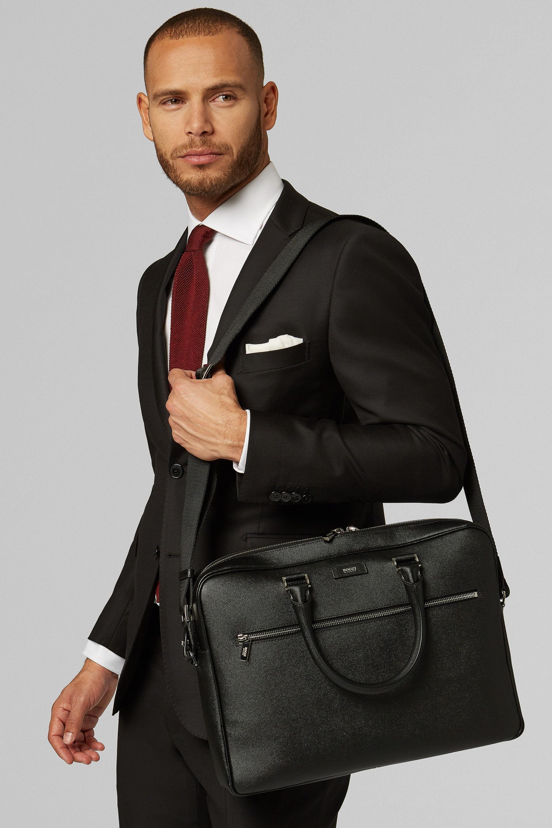 Caviar Leather Briefcase Black, 3901_NERO, large image number 9