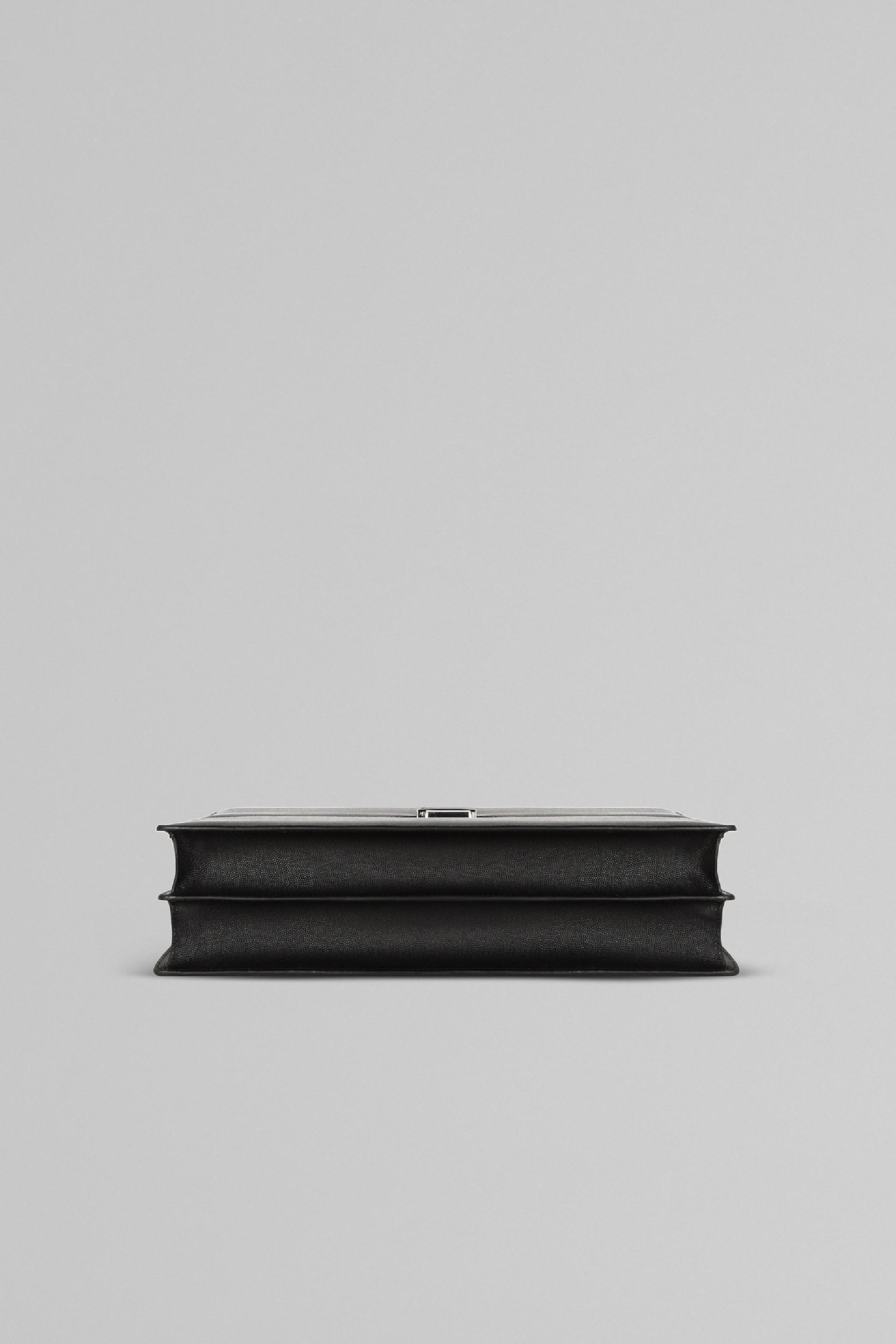 Black Caviar Leather Briefcase, Black, large image number 7